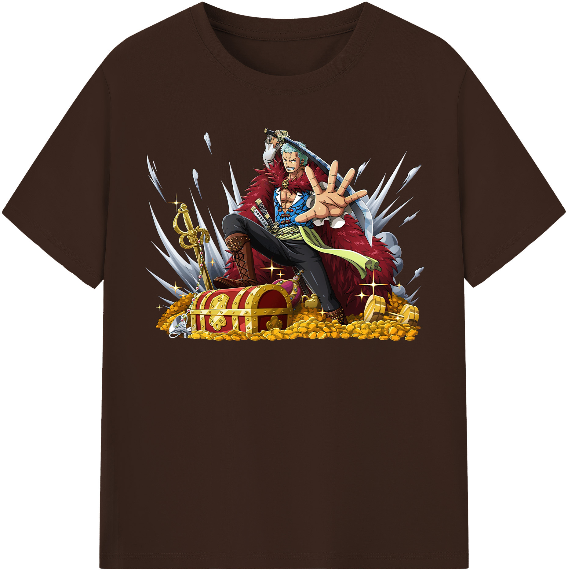 ワンピース ロロノア・ゾロ ONE PIECE Roronoa Zoro 綿100％半袖Tシャツ（フロントプリント）