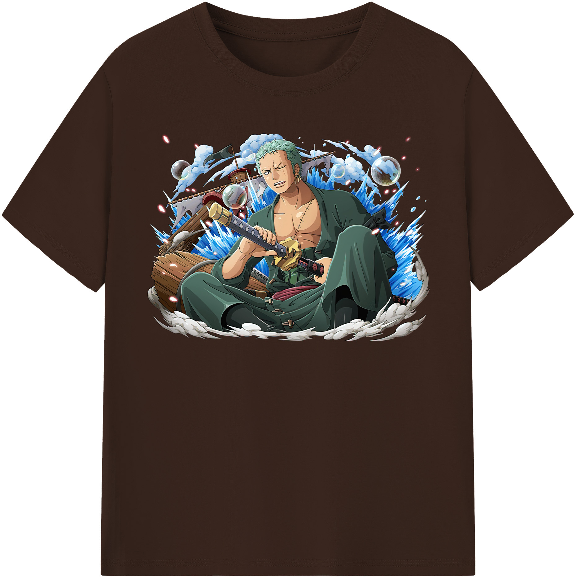 ワンピース ロロノア・ゾロ ONE PIECE Roronoa Zoro 綿100％半袖Tシャツ（フロントプリント）
