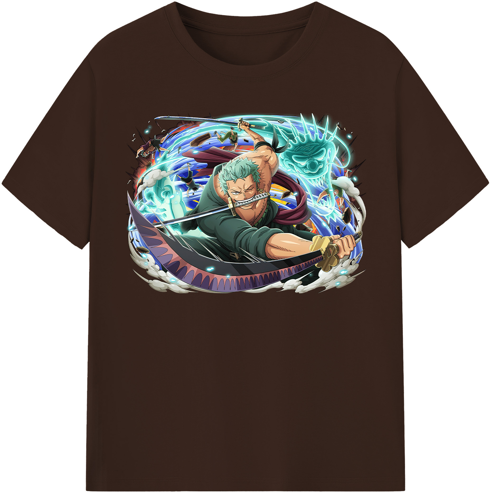ワンピース ロロノア・ゾロ ONE PIECE Roronoa Zoro 綿100％半袖Tシャツ（フロントプリント）