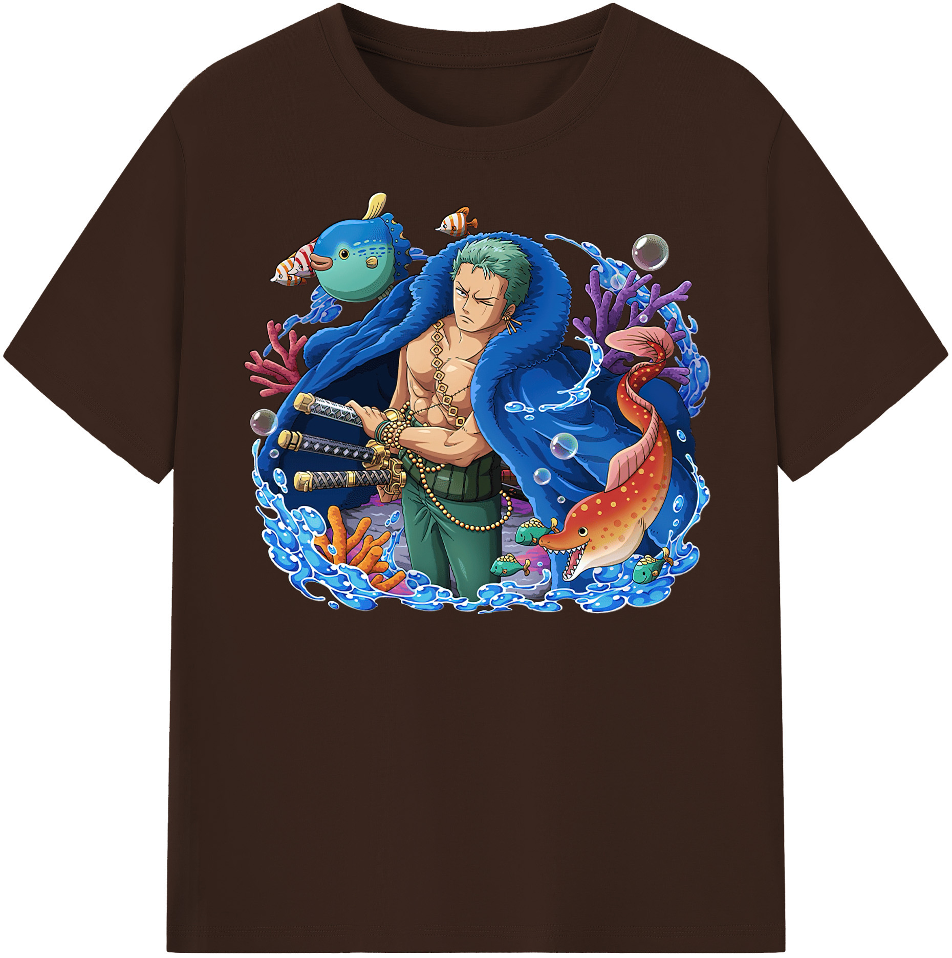 ワンピース ロロノア・ゾロ ONE PIECE Roronoa Zoro 綿100％半袖Tシャツ（フロントプリント）