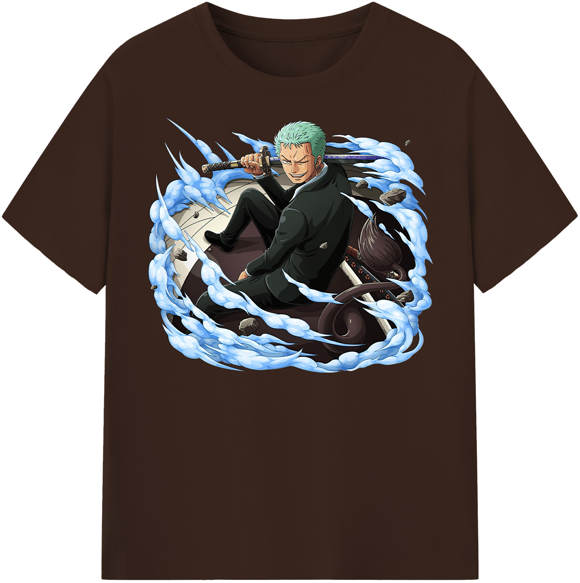 ワンピース ロロノア・ゾロ ONE PIECE Roronoa Zoro 綿100％半袖Tシャツ（フロントプリント）