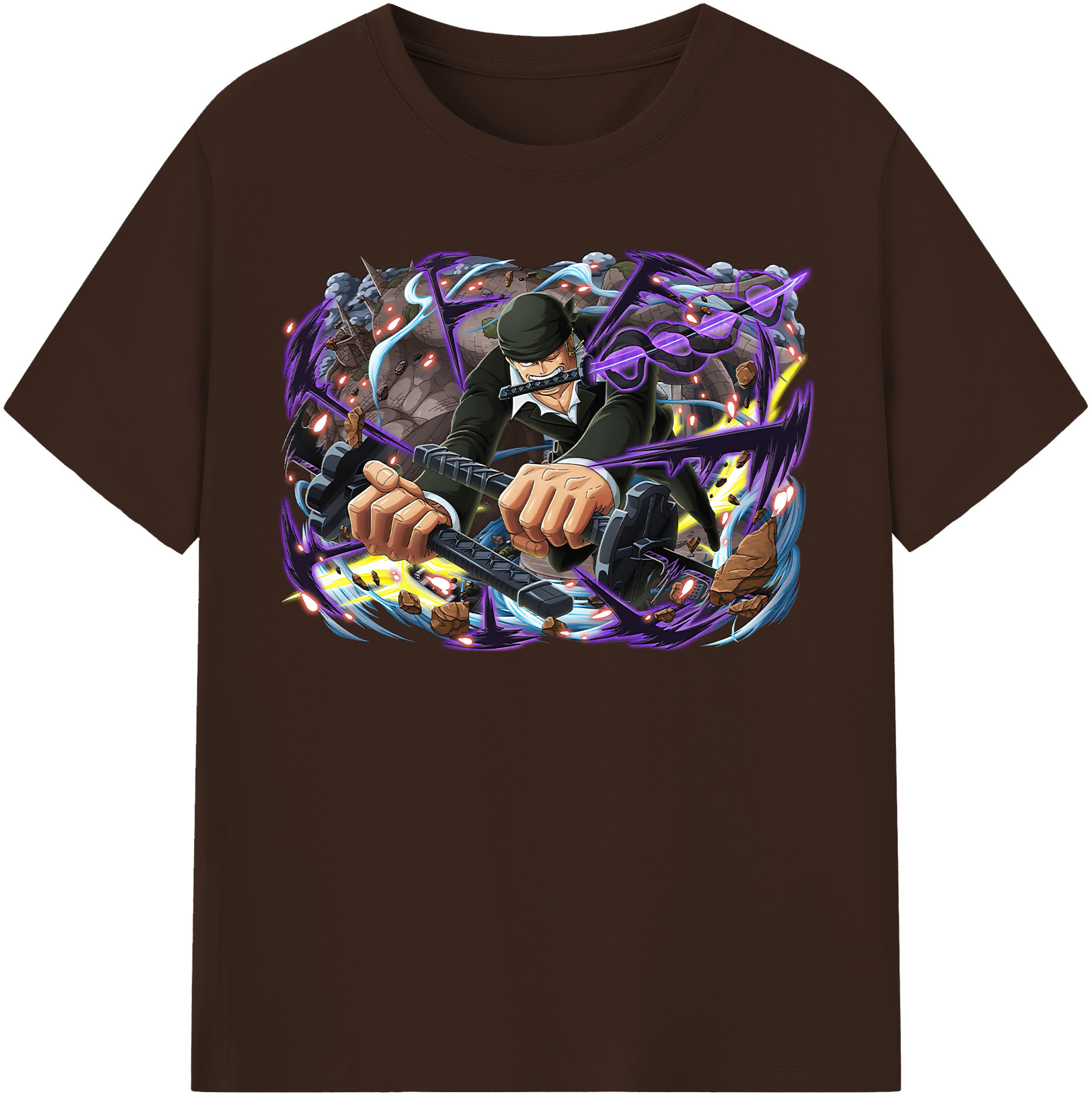 ワンピース ロロノア・ゾロ ONE PIECE Roronoa Zoro 綿100％半袖Tシャツ（フロントプリント）
