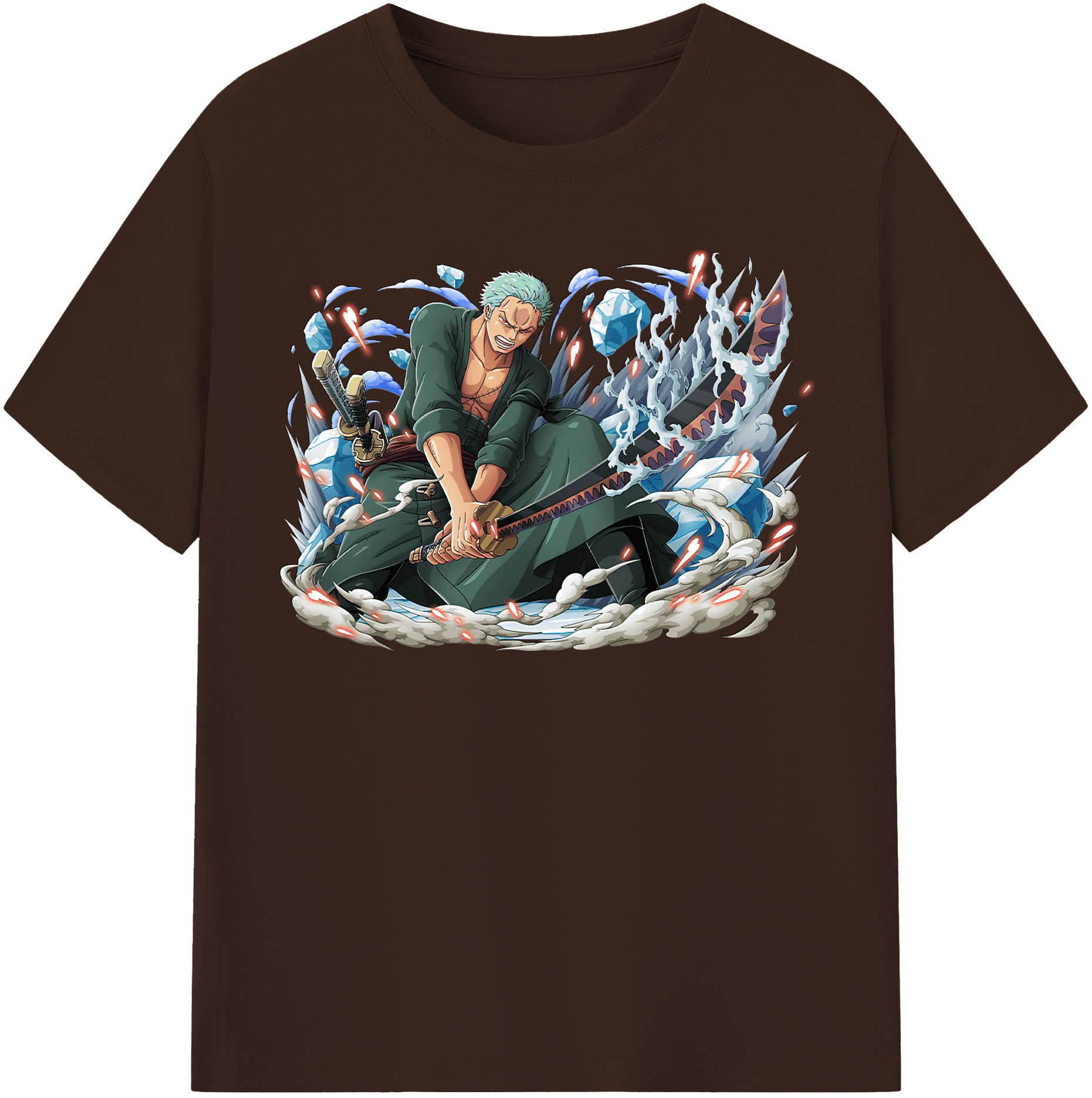 ワンピース ロロノア・ゾロ ONE PIECE Roronoa Zoro 綿100％半袖Tシャツ（フロントプリント）