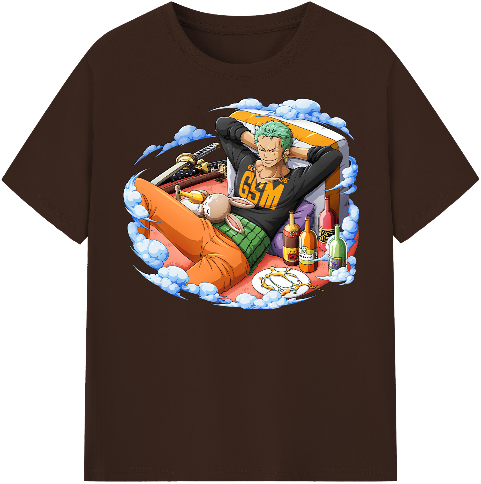 ワンピース ロロノア・ゾロ ONE PIECE Roronoa Zoro 綿100％半袖Tシャツ（フロントプリント）