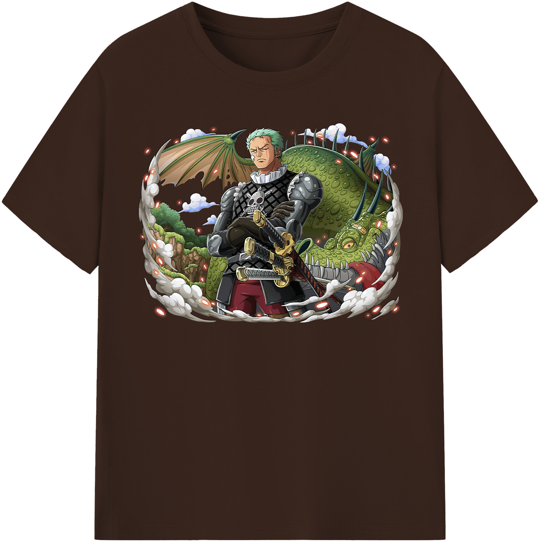 ワンピース ロロノア・ゾロ ONE PIECE Roronoa Zoro 綿100％半袖Tシャツ（フロントプリント）