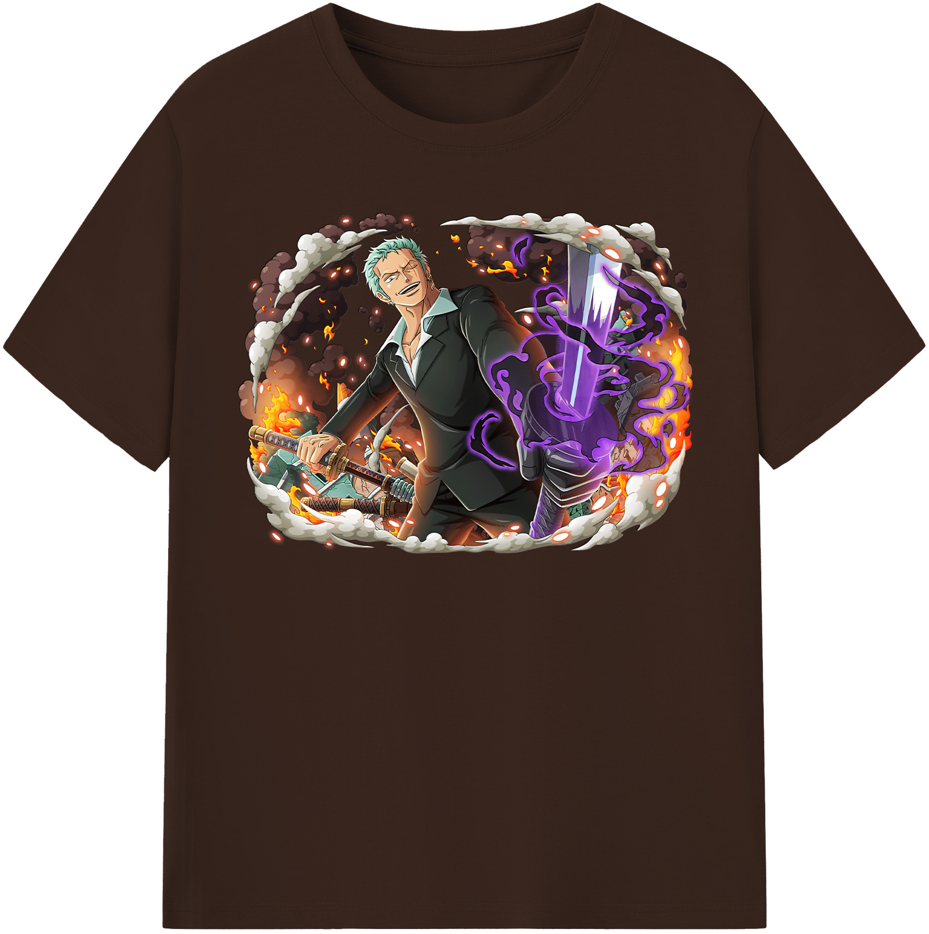 ワンピース ロロノア・ゾロ ONE PIECE Roronoa Zoro 綿100％半袖Tシャツ（フロントプリント）