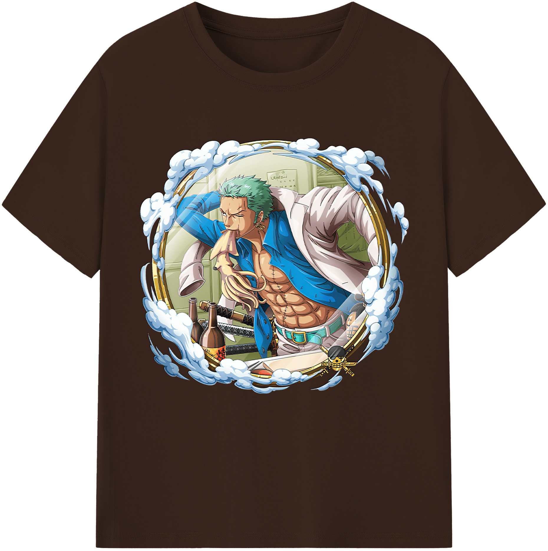 ワンピース ロロノア・ゾロ ONE PIECE Roronoa Zoro 綿100％半袖Tシャツ（フロントプリント）