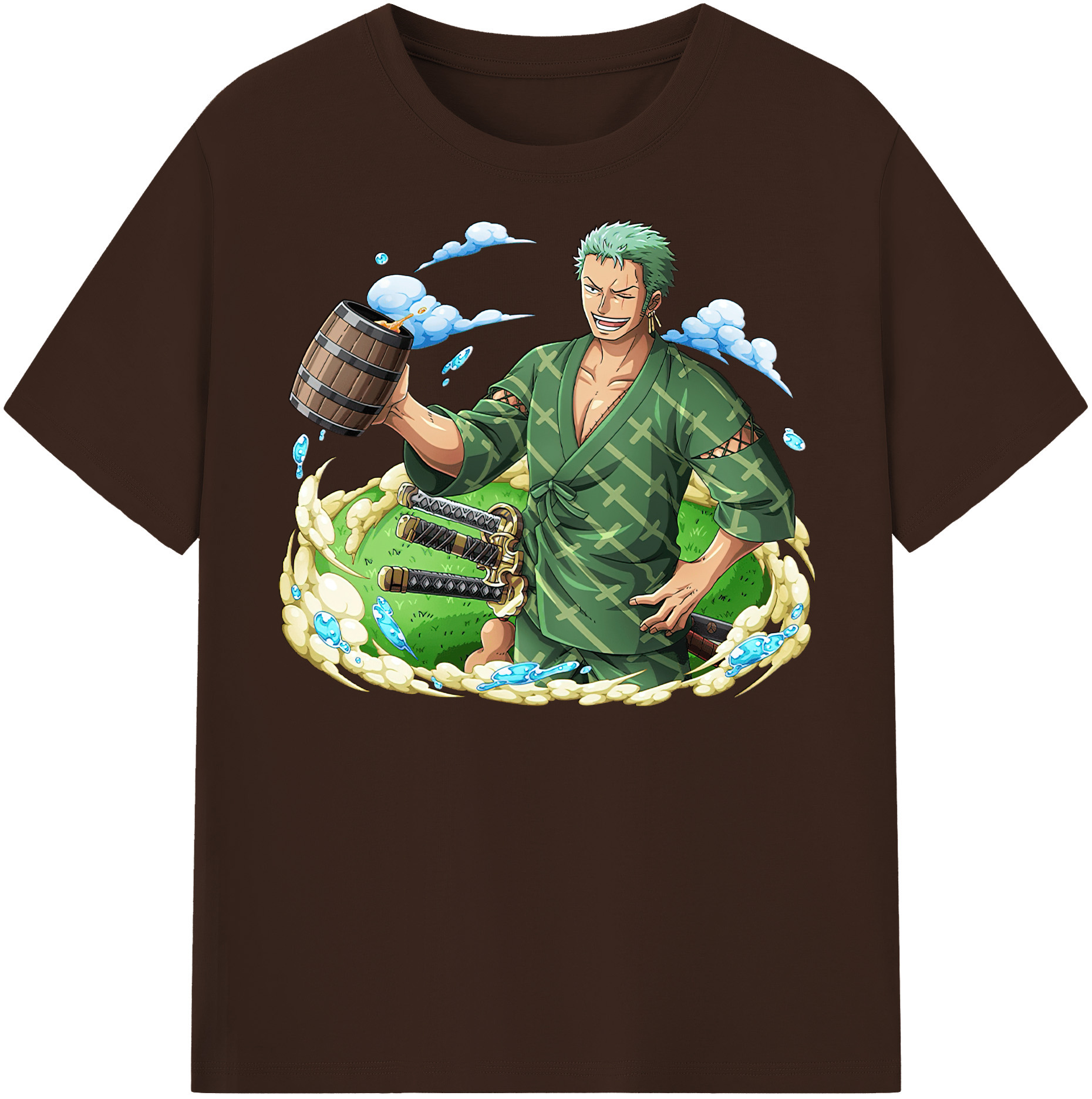 ワンピース ロロノア・ゾロ ONE PIECE Roronoa Zoro 綿100％半袖Tシャツ（フロントプリント）
