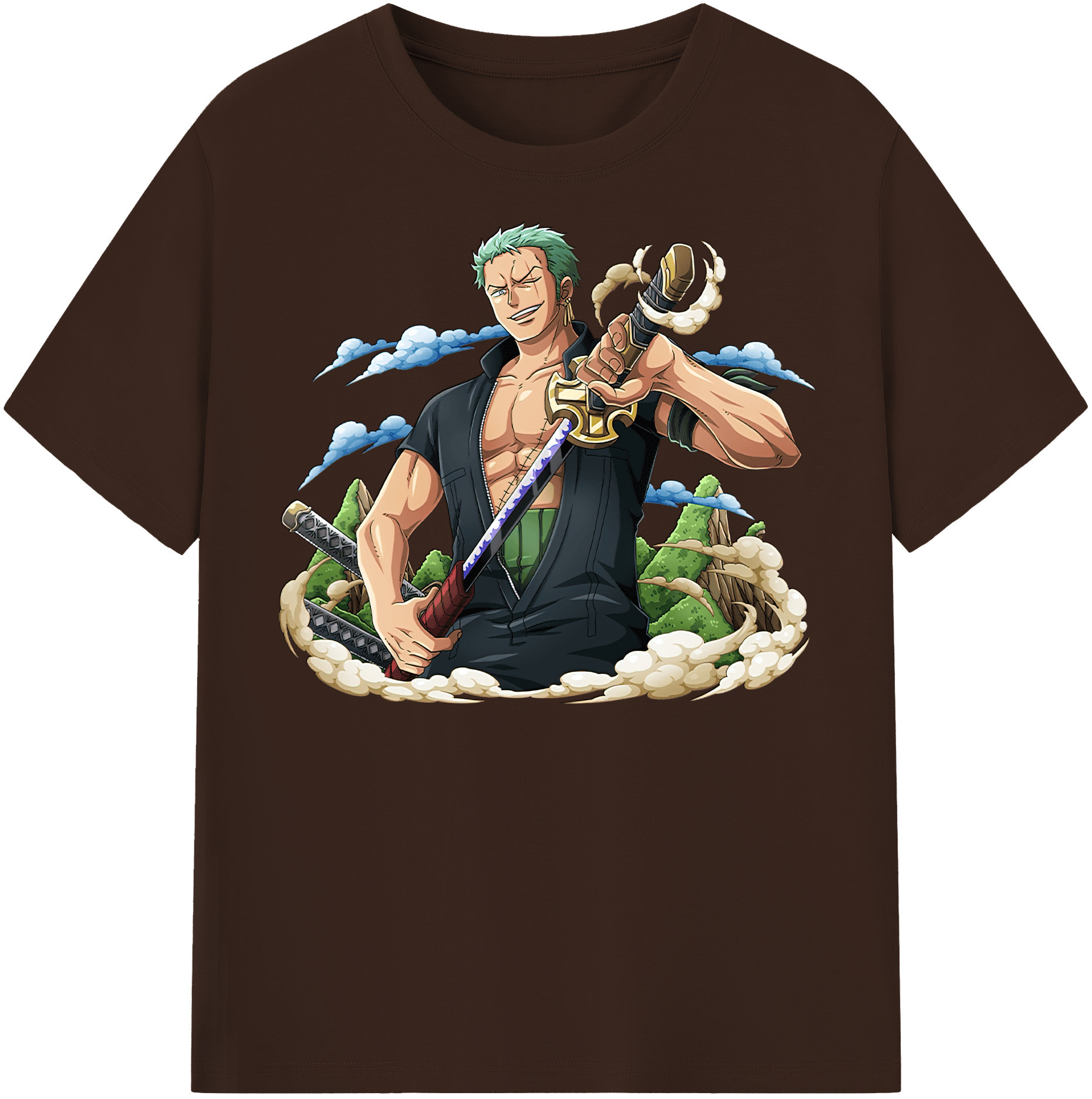 ワンピース ロロノア・ゾロ ONE PIECE Roronoa Zoro 綿100％半袖Tシャツ（フロントプリント）