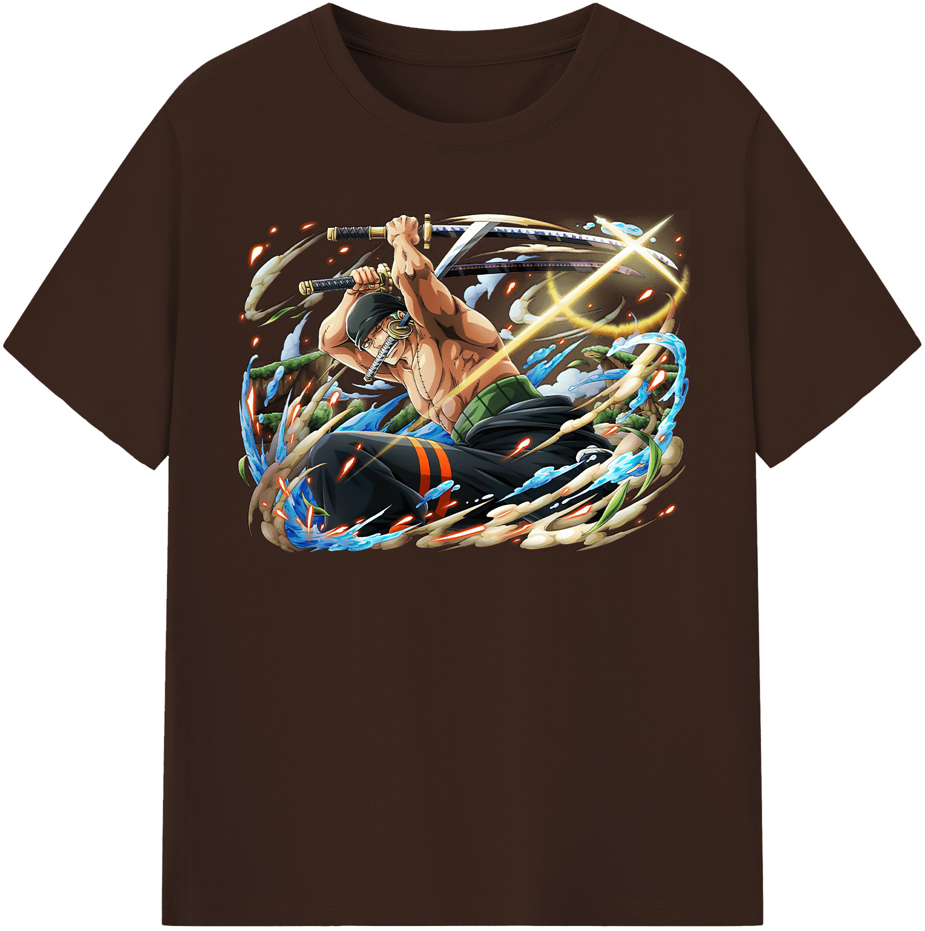 ワンピース ロロノア・ゾロ ONE PIECE Roronoa Zoro 綿100％半袖Tシャツ（フロントプリント）