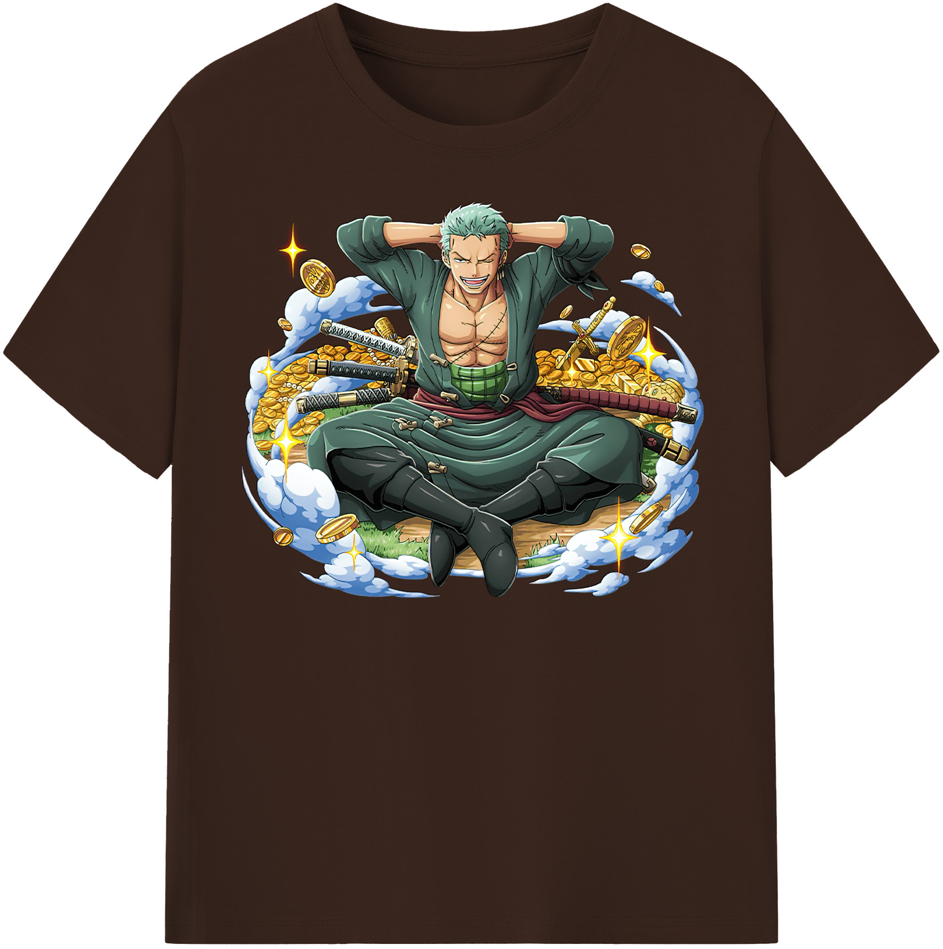 ワンピース ロロノア・ゾロ ONE PIECE Roronoa Zoro 綿100％半袖Tシャツ（フロントプリント）