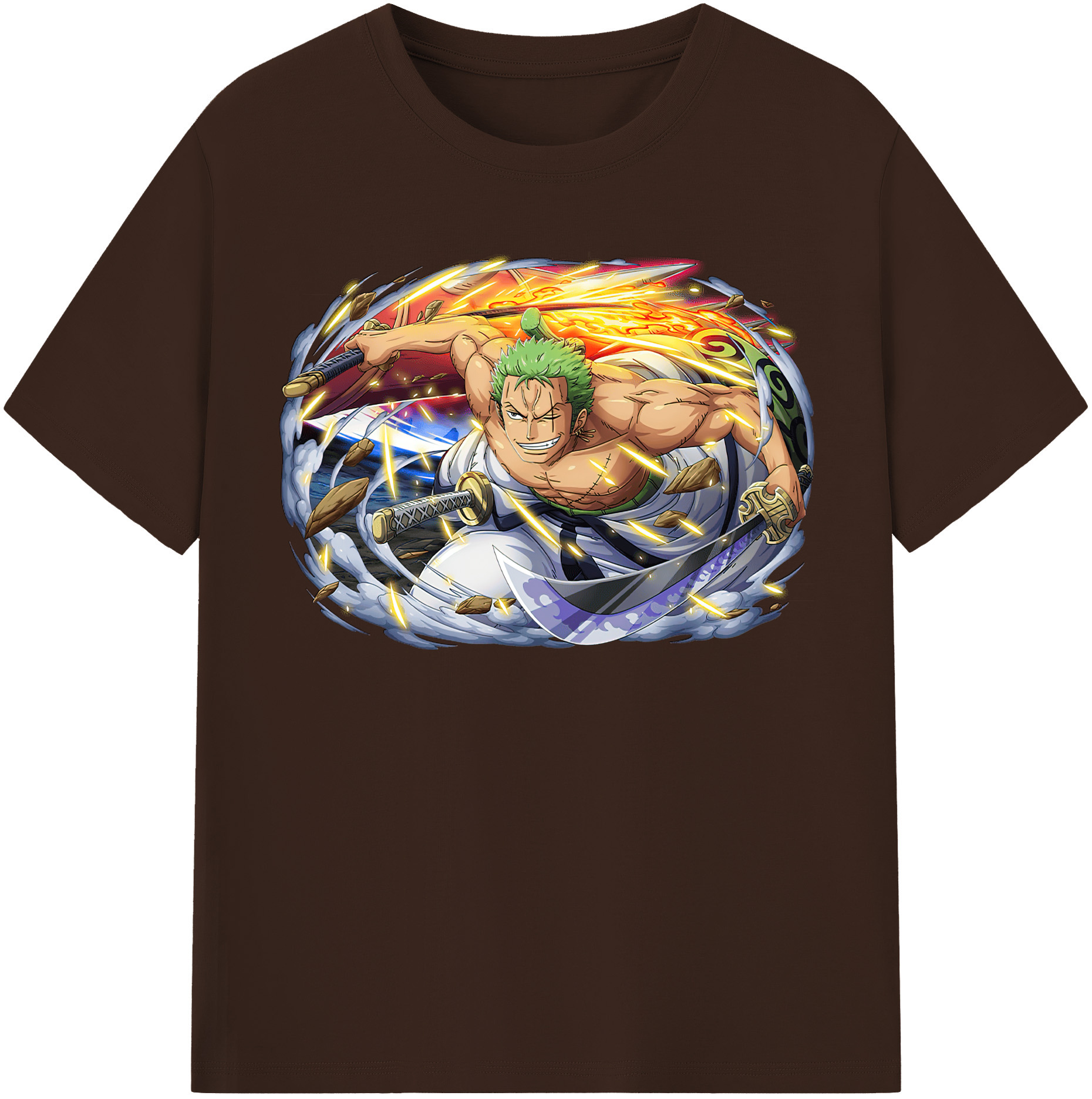 ワンピース ロロノア・ゾロ ONE PIECE Roronoa Zoro 綿100％半袖Tシャツ（フロントプリント）