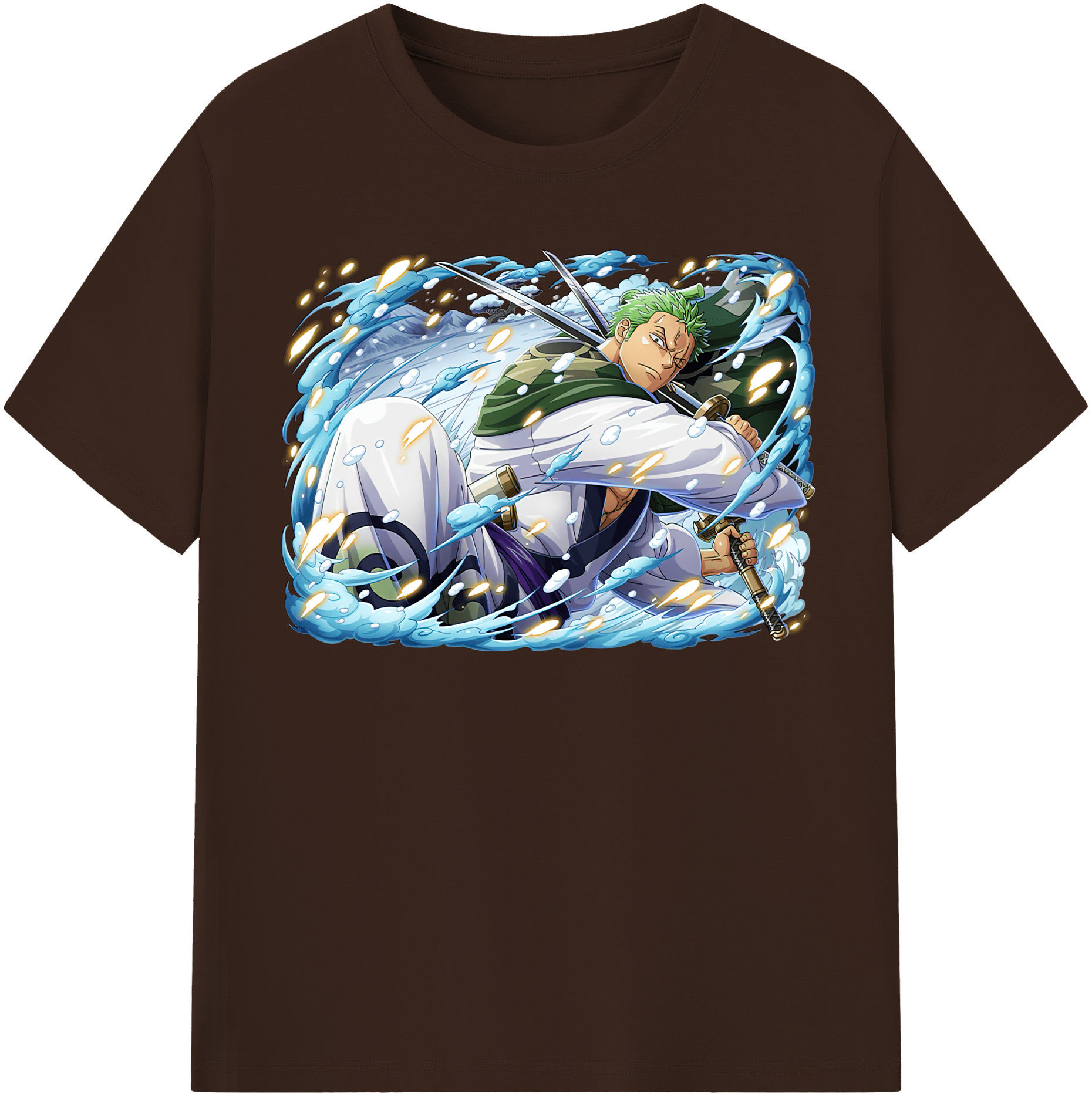 ワンピース ロロノア・ゾロ ONE PIECE Roronoa Zoro 綿100％半袖Tシャツ（フロントプリント）