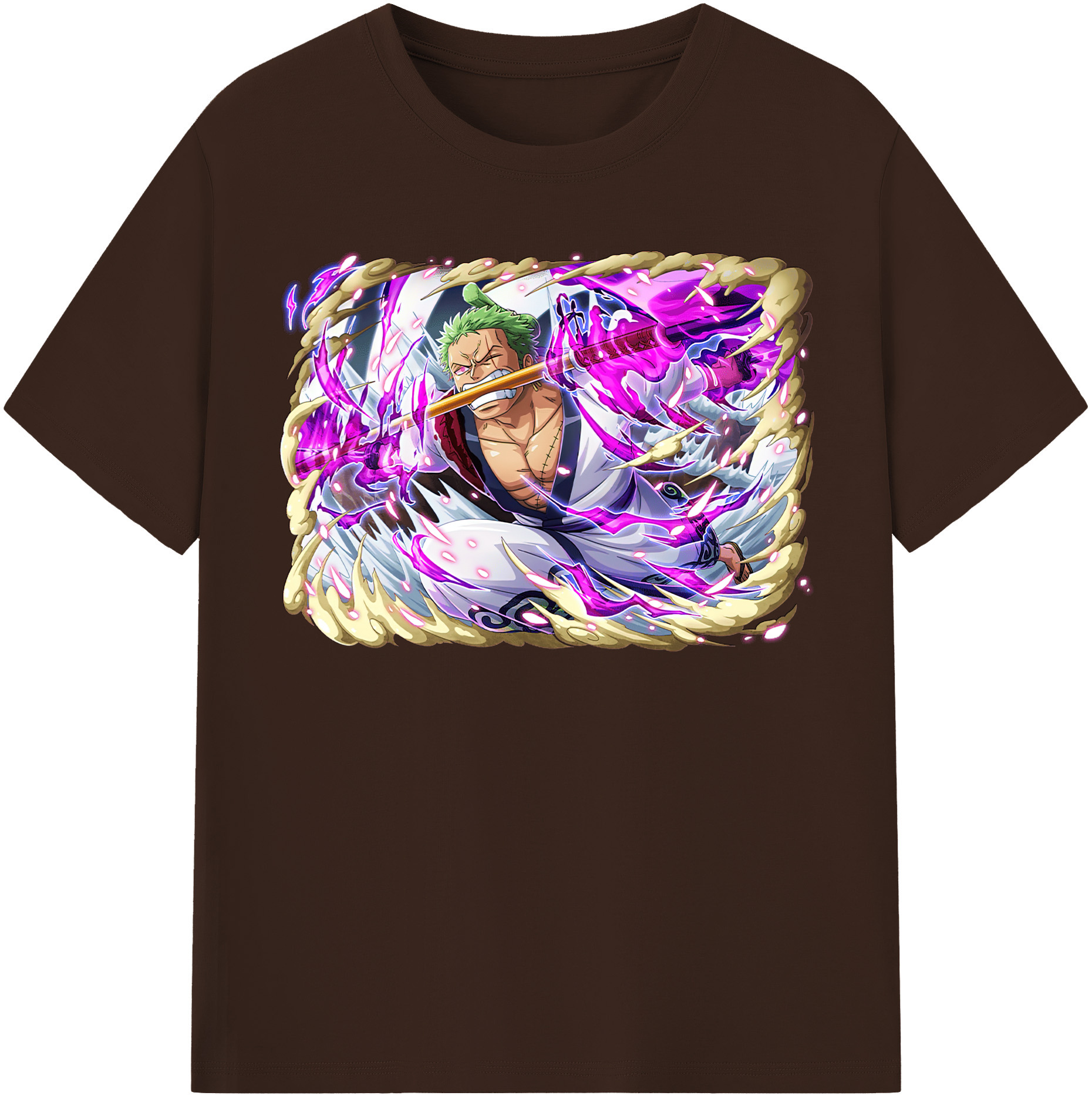 ワンピース ロロノア・ゾロ ONE PIECE Roronoa Zoro 綿100％半袖Tシャツ（フロントプリント）