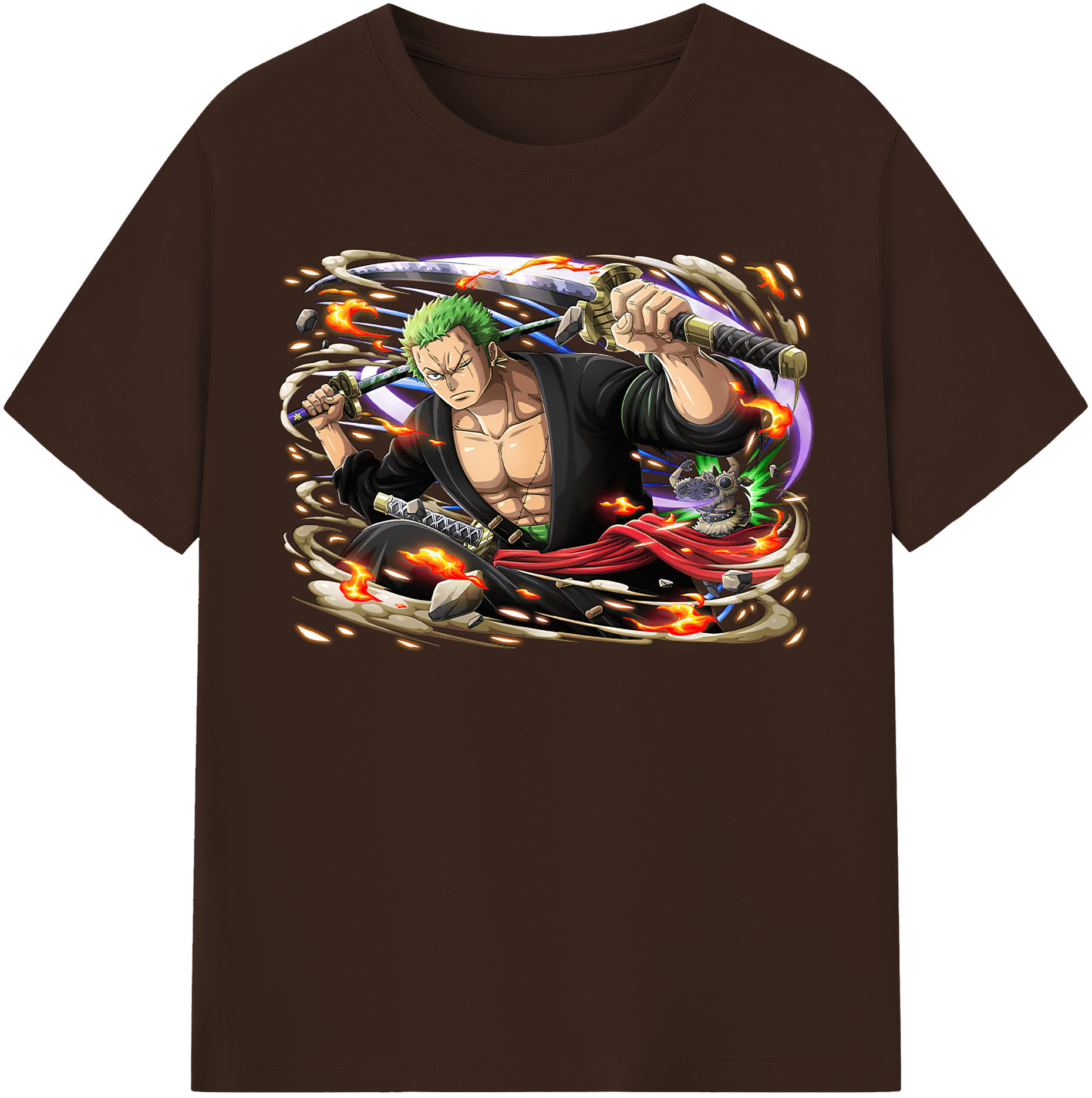 ワンピース ロロノア・ゾロ ONE PIECE Roronoa Zoro 綿100％半袖Tシャツ（フロントプリント）