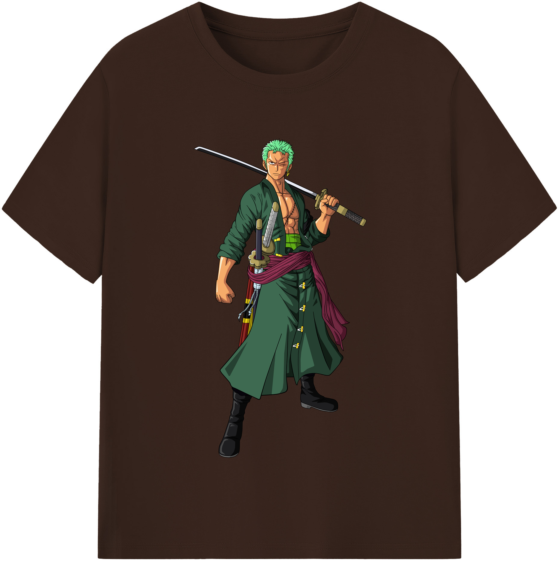 ワンピース ロロノア・ゾロ ONE PIECE Roronoa Zoro 綿100％半袖Tシャツ（フロントプリント）