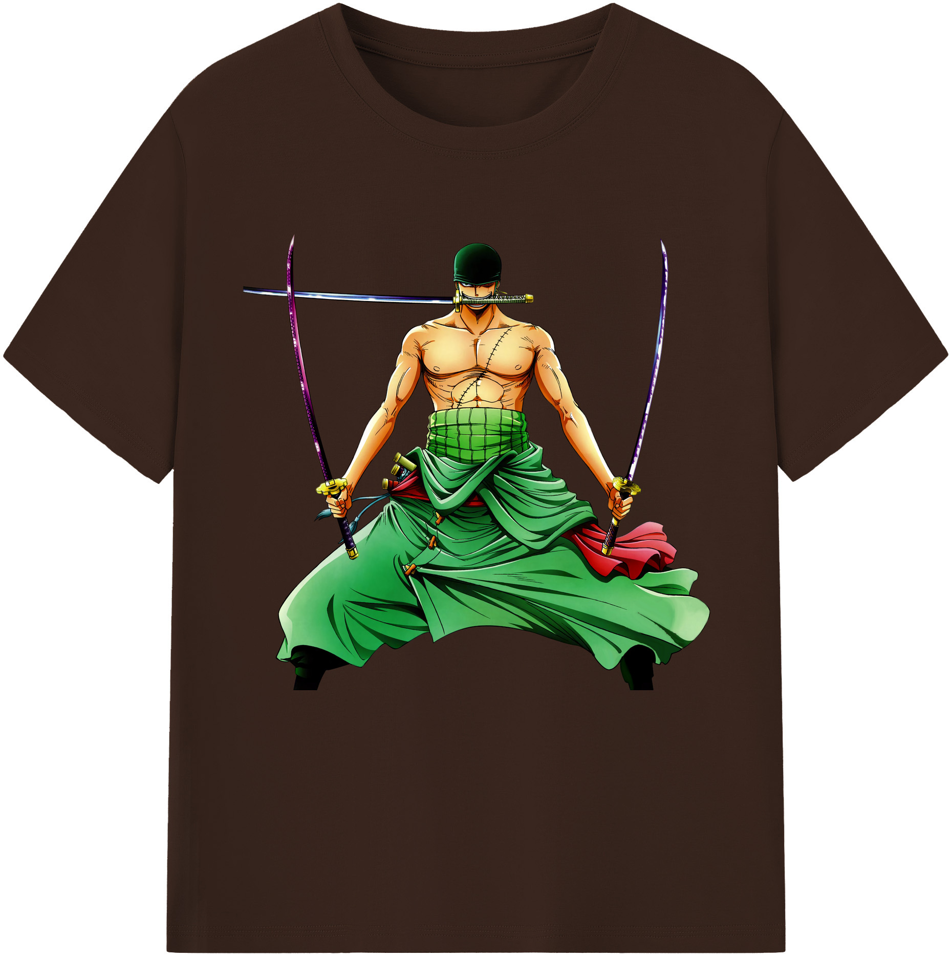 ワンピース ロロノア・ゾロ ONE PIECE Roronoa Zoro 綿100％半袖Tシャツ（フロントプリント）