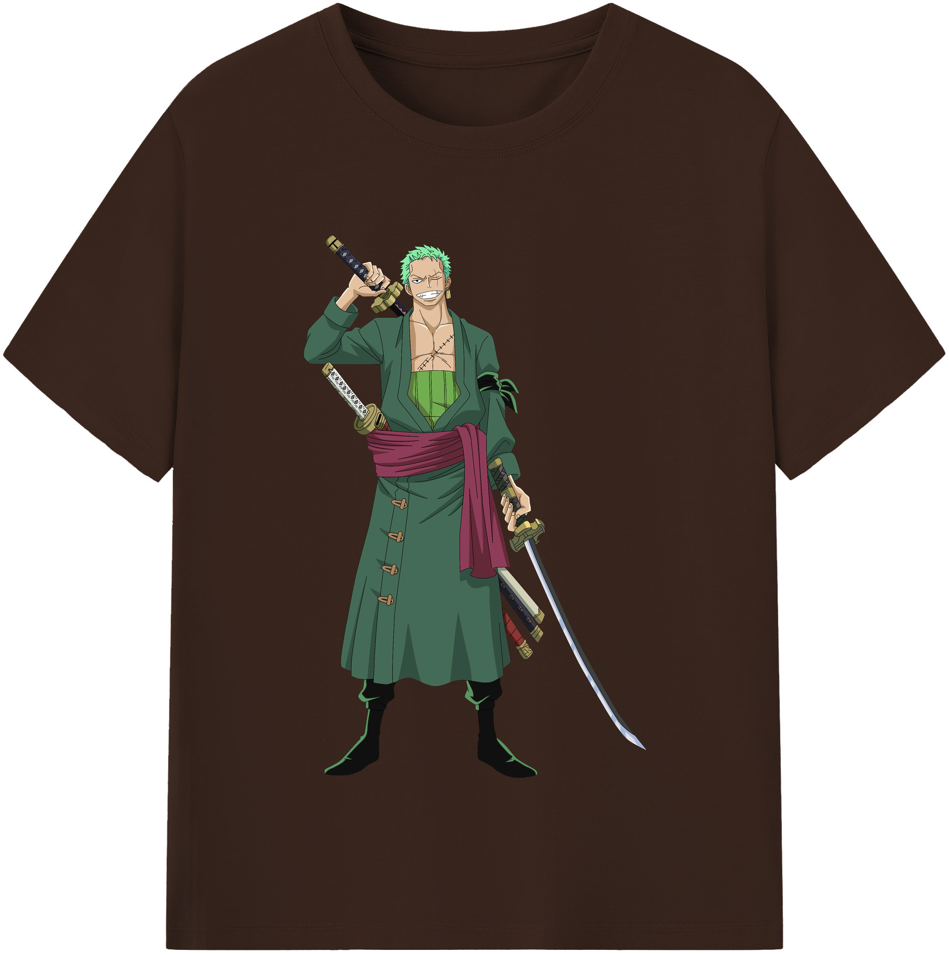 ワンピース ロロノア・ゾロ ONE PIECE Roronoa Zoro 綿100％半袖Tシャツ（フロントプリント）