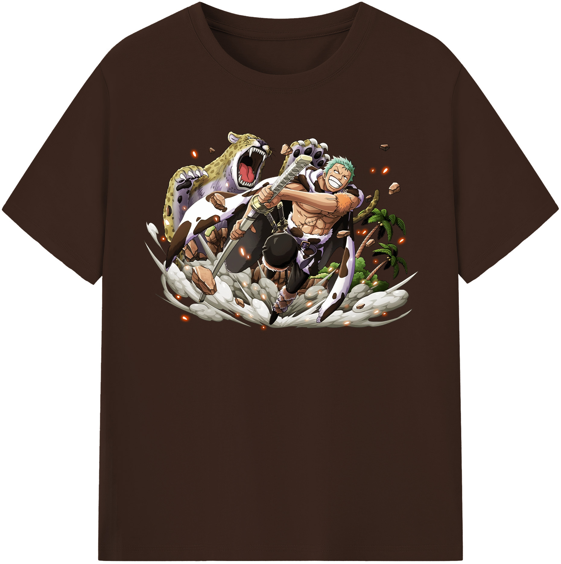 ワンピース ロロノア・ゾロ ONE PIECE Roronoa Zoro 綿100％半袖Tシャツ（フロントプリント）