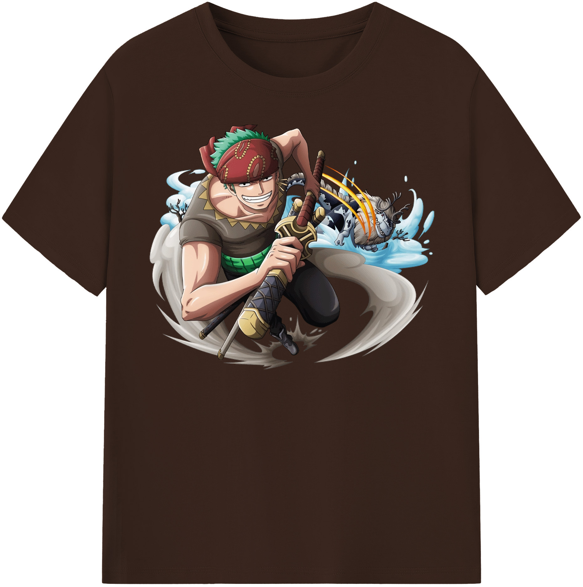 ワンピース ロロノア・ゾロ ONE PIECE Roronoa Zoro 綿100％半袖Tシャツ（フロントプリント）