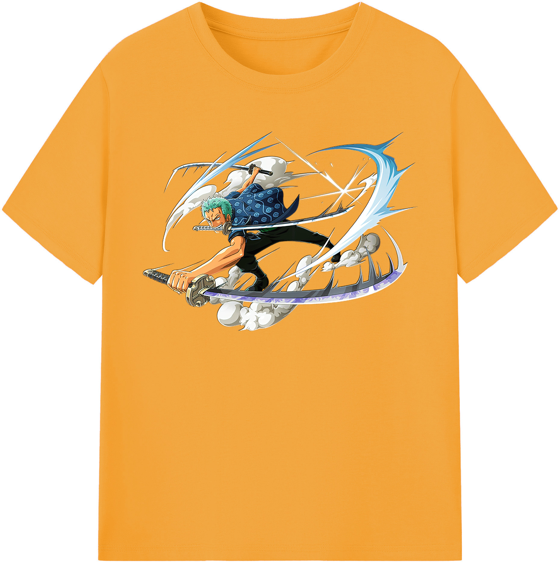 ワンピース ロロノア・ゾロ ONE PIECE Roronoa Zoro 綿100％半袖Tシャツ（フロントプリント）