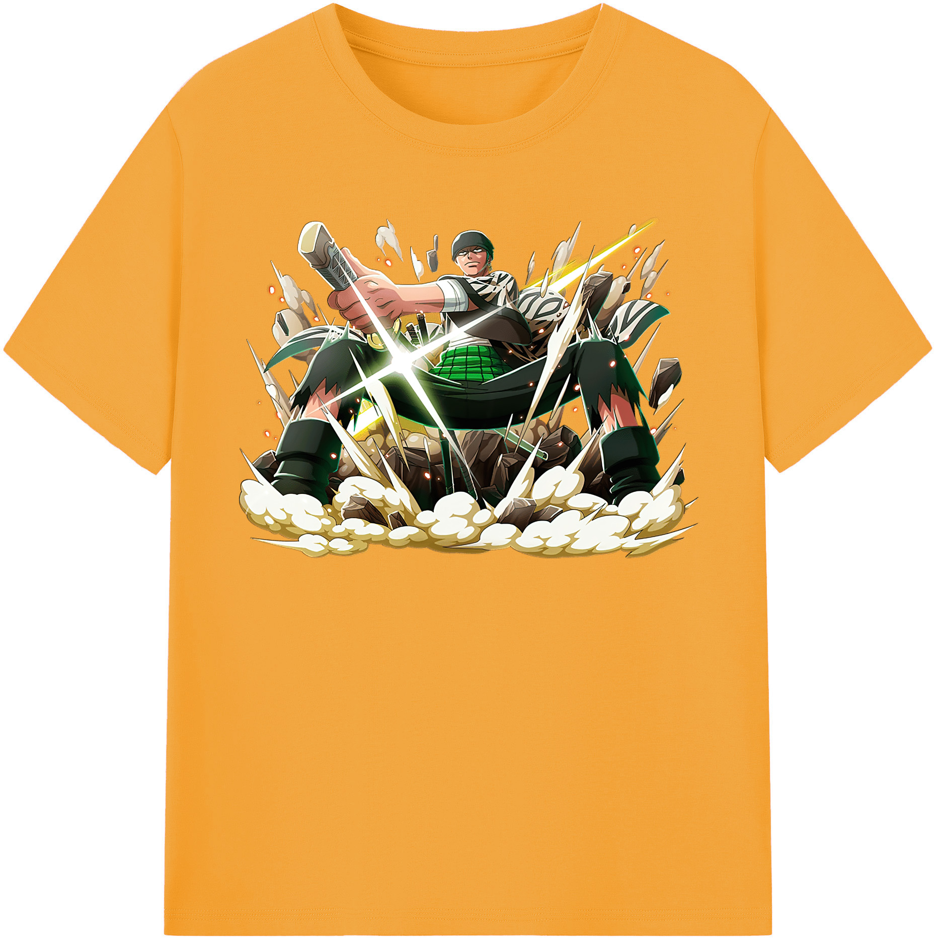 ワンピース ロロノア・ゾロ ONE PIECE Roronoa Zoro 綿100％半袖Tシャツ（フロントプリント）