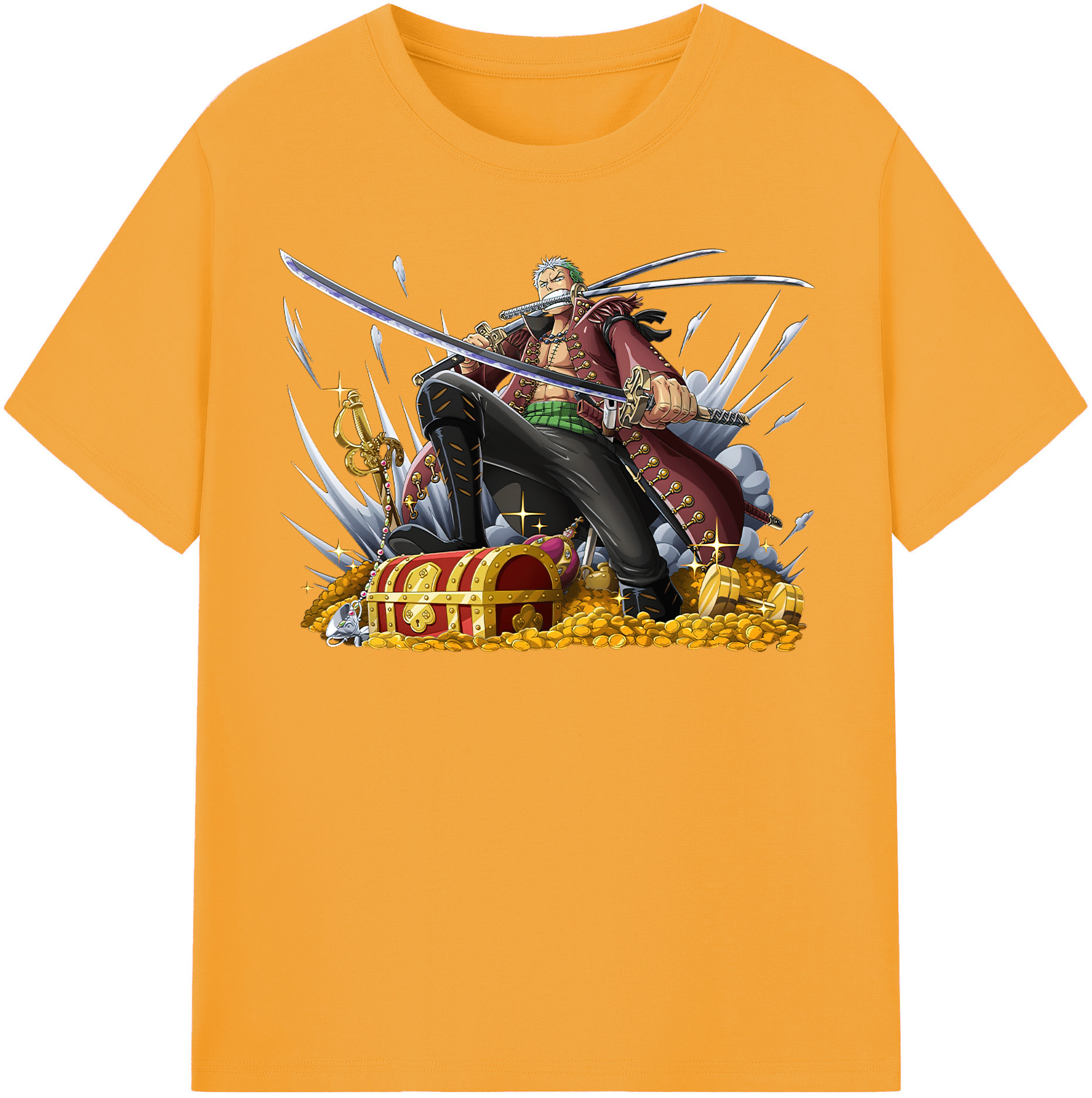 ワンピース ロロノア・ゾロ ONE PIECE Roronoa Zoro 綿100％半袖Tシャツ（フロントプリント）