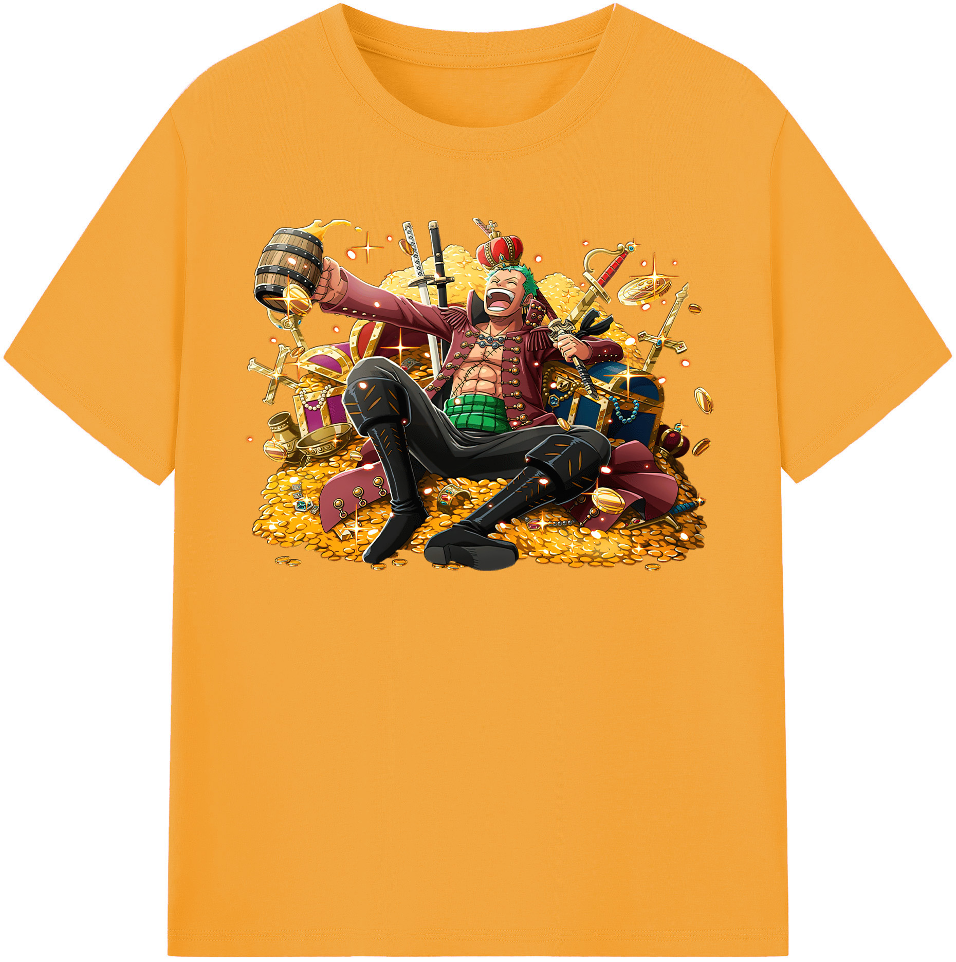 ワンピース ロロノア・ゾロ ONE PIECE Roronoa Zoro 綿100％半袖Tシャツ（フロントプリント）