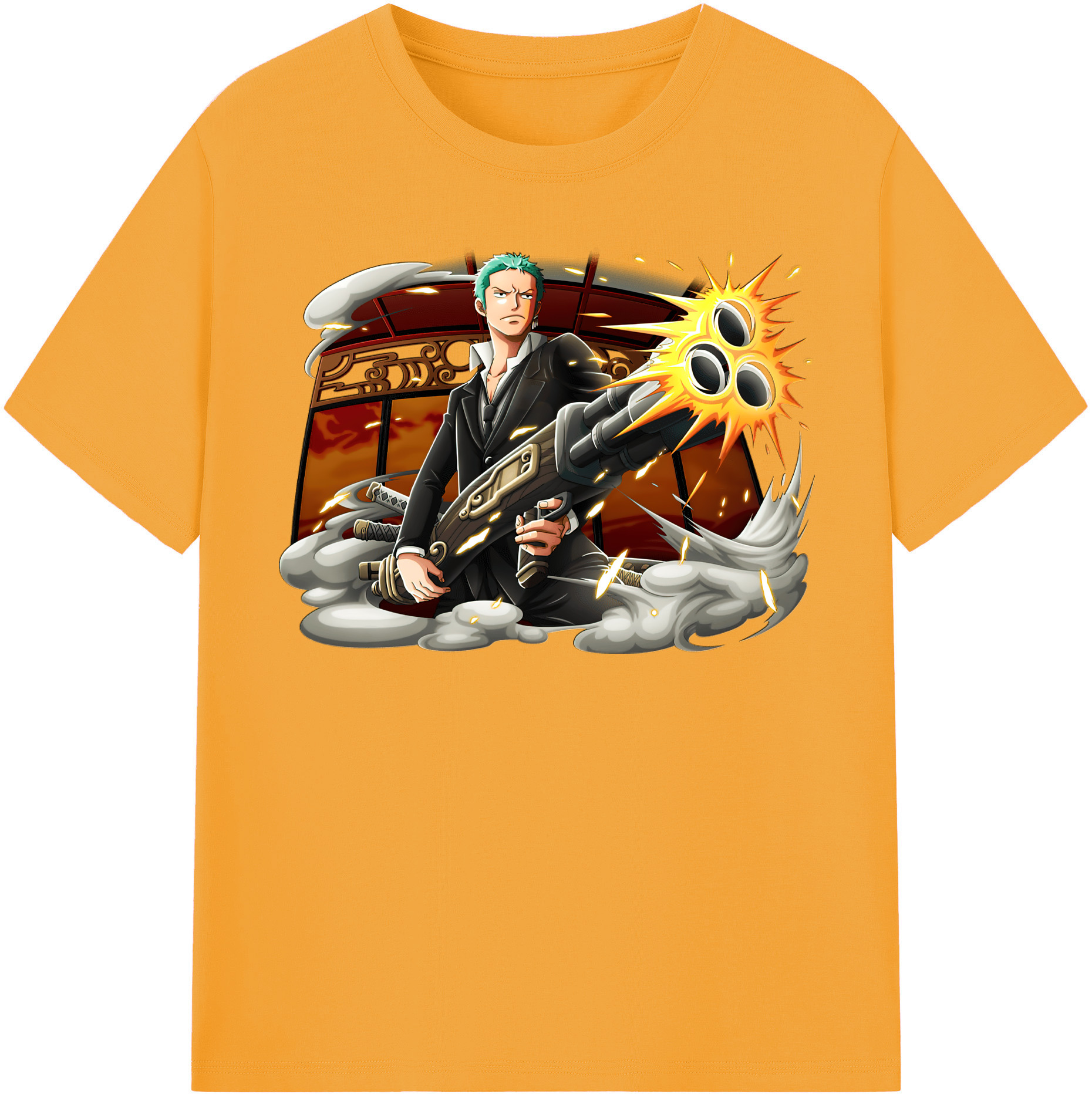 ワンピース ロロノア・ゾロ ONE PIECE Roronoa Zoro 綿100％半袖Tシャツ（フロントプリント）