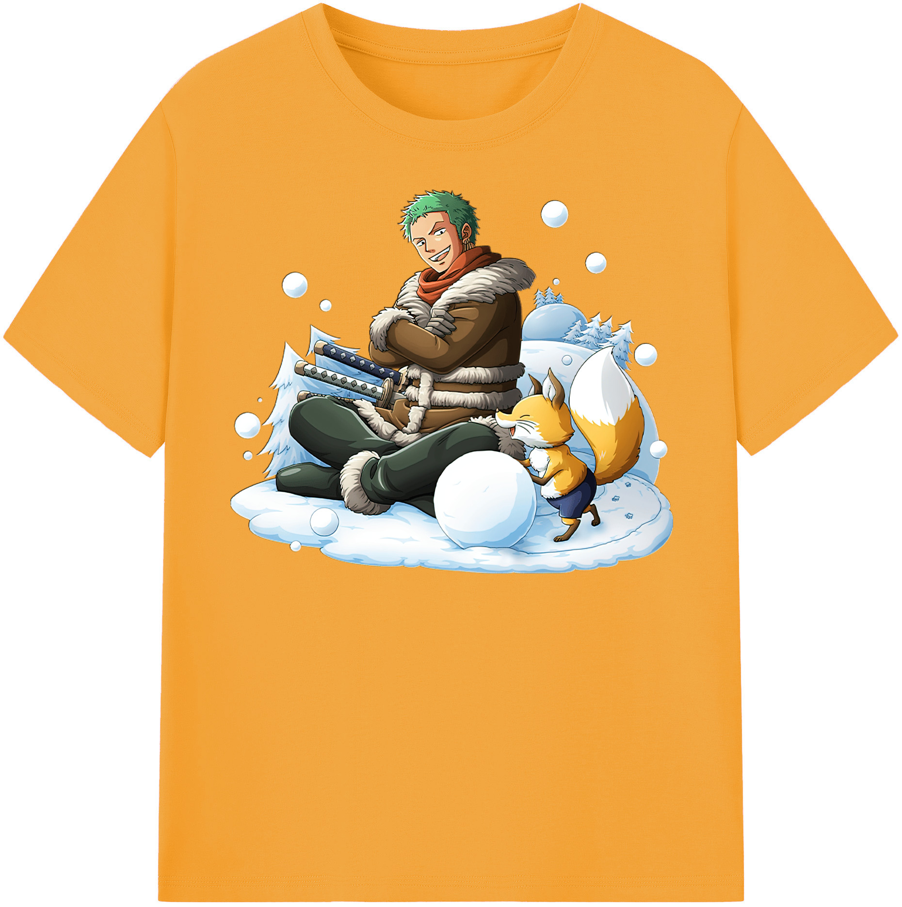 ワンピース ロロノア・ゾロ ONE PIECE Roronoa Zoro 綿100％半袖Tシャツ（フロントプリント）