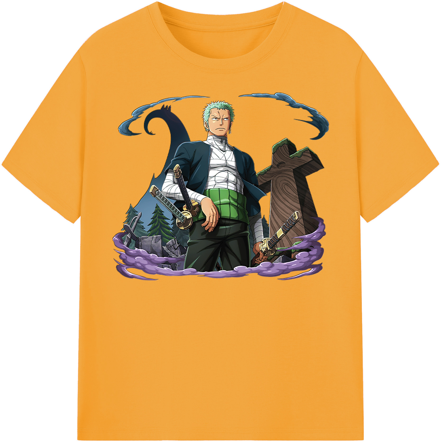 ワンピース ロロノア・ゾロ ONE PIECE Roronoa Zoro 綿100％半袖Tシャツ（フロントプリント）
