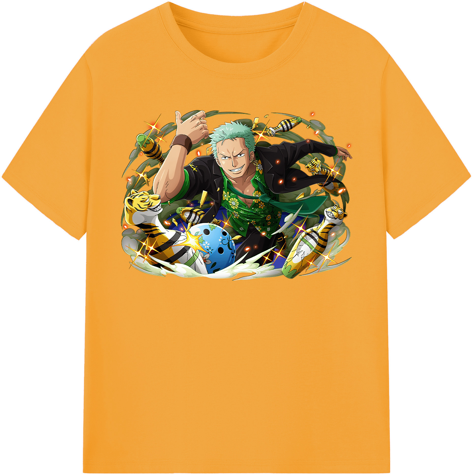 ワンピース ロロノア・ゾロ ONE PIECE Roronoa Zoro 綿100％半袖Tシャツ（フロントプリント）