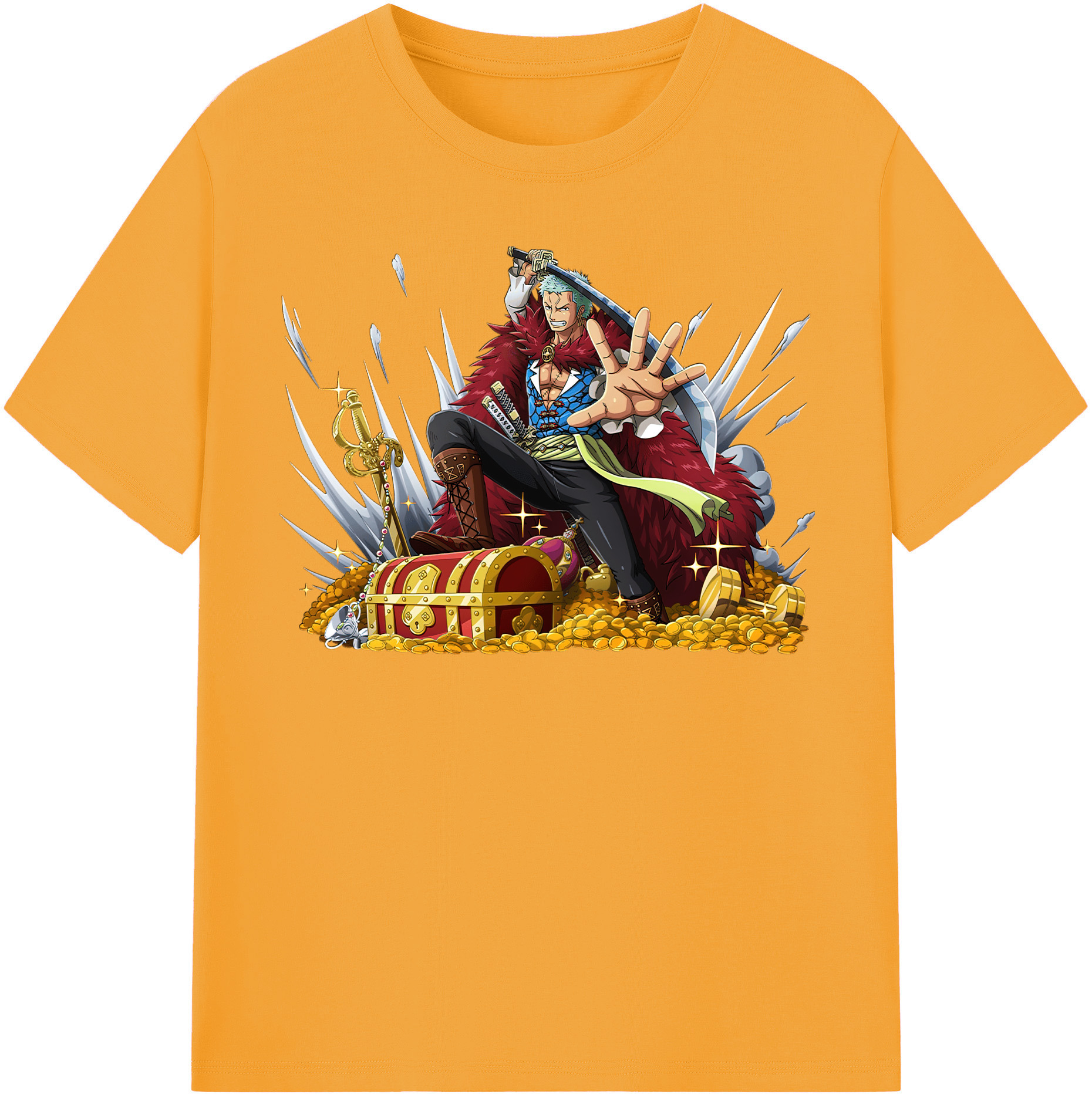 ワンピース ロロノア・ゾロ ONE PIECE Roronoa Zoro 綿100％半袖Tシャツ（フロントプリント）
