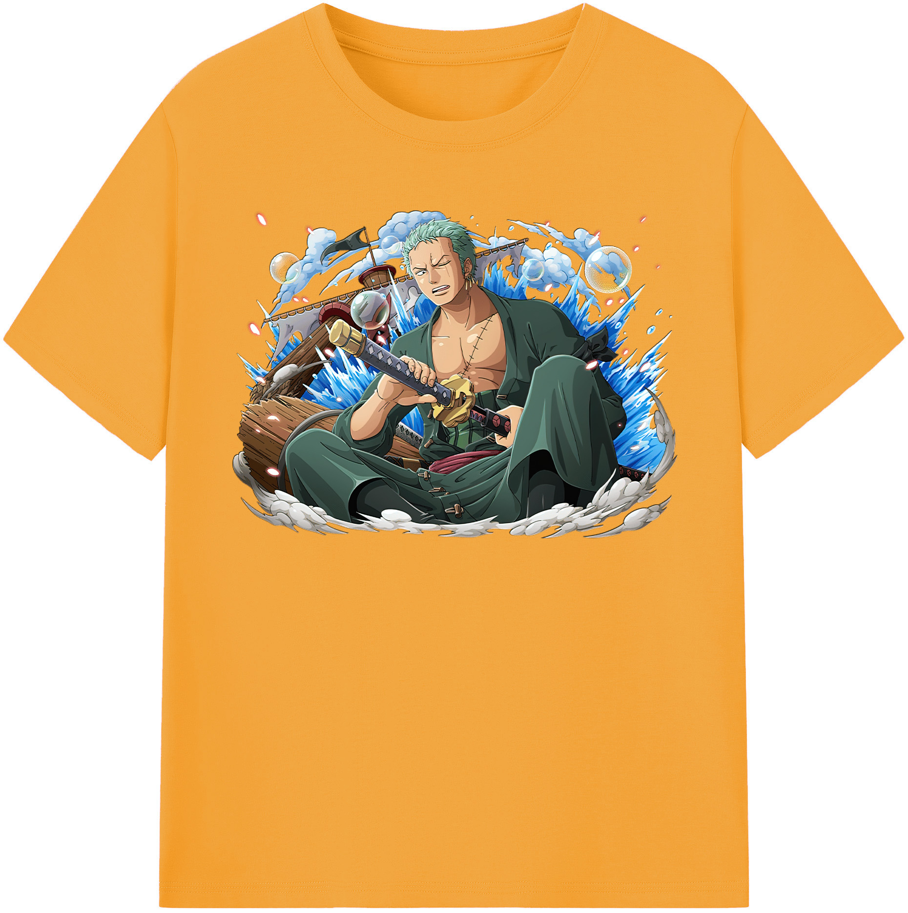 ワンピース ロロノア・ゾロ ONE PIECE Roronoa Zoro 綿100％半袖Tシャツ（フロントプリント）
