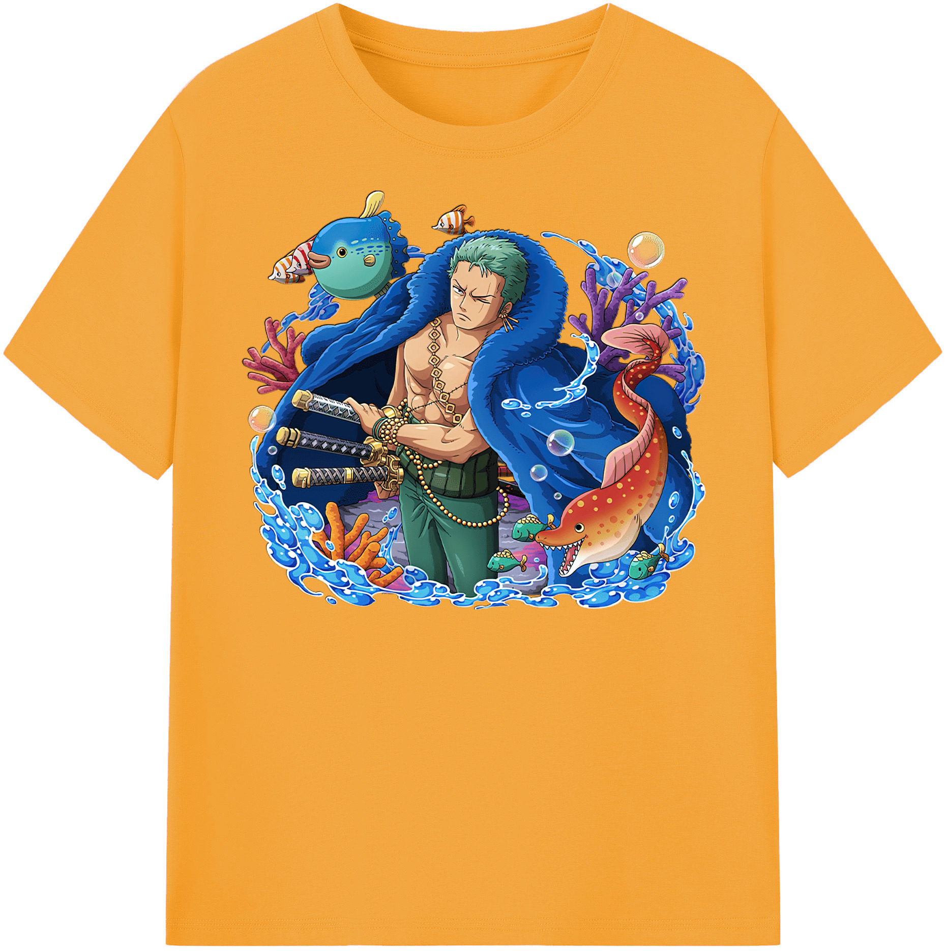 ワンピース ロロノア・ゾロ ONE PIECE Roronoa Zoro 綿100％半袖Tシャツ（フロントプリント）