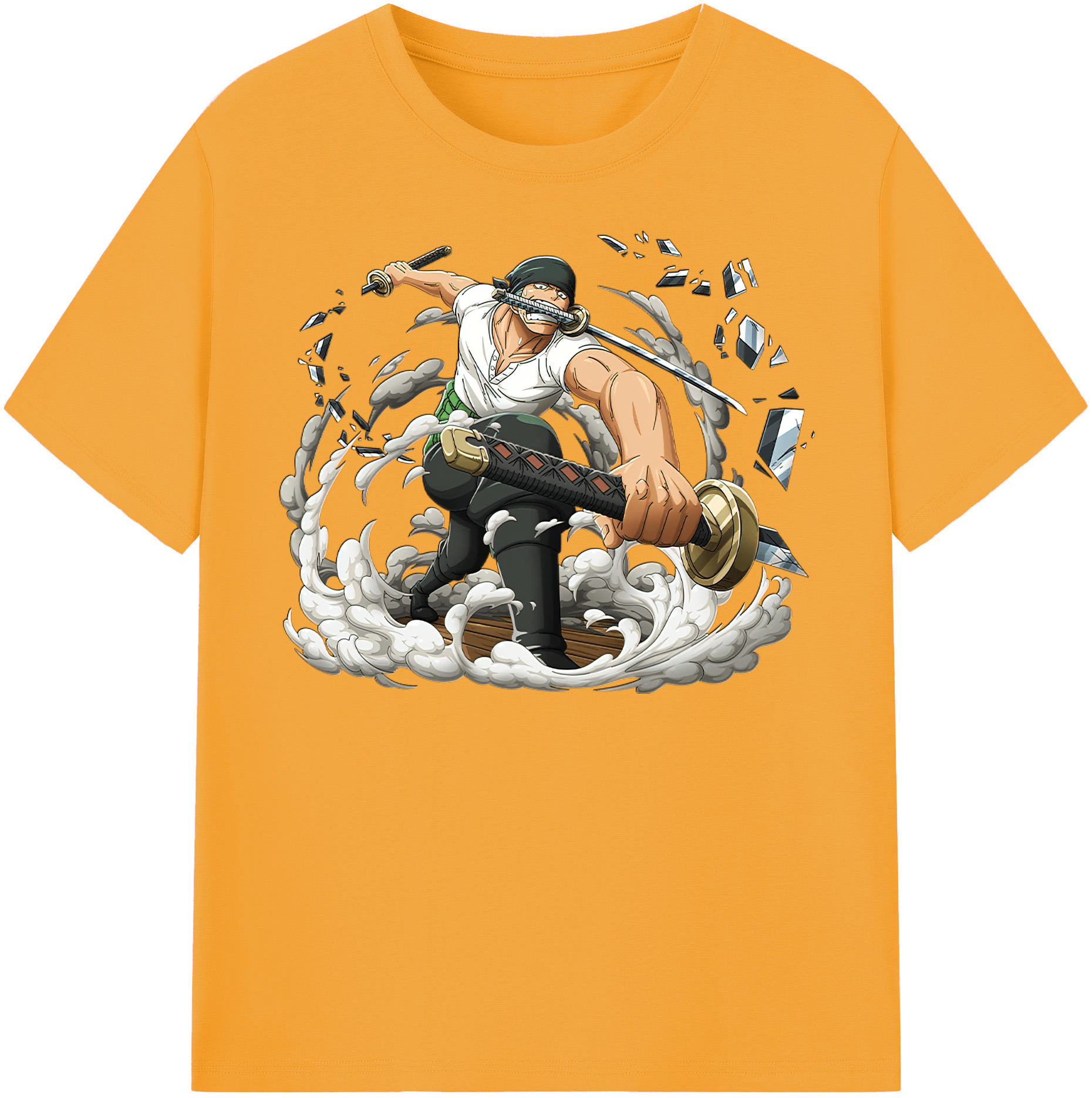 ワンピース ロロノア・ゾロ ONE PIECE Roronoa Zoro 綿100％半袖Tシャツ（フロントプリント）