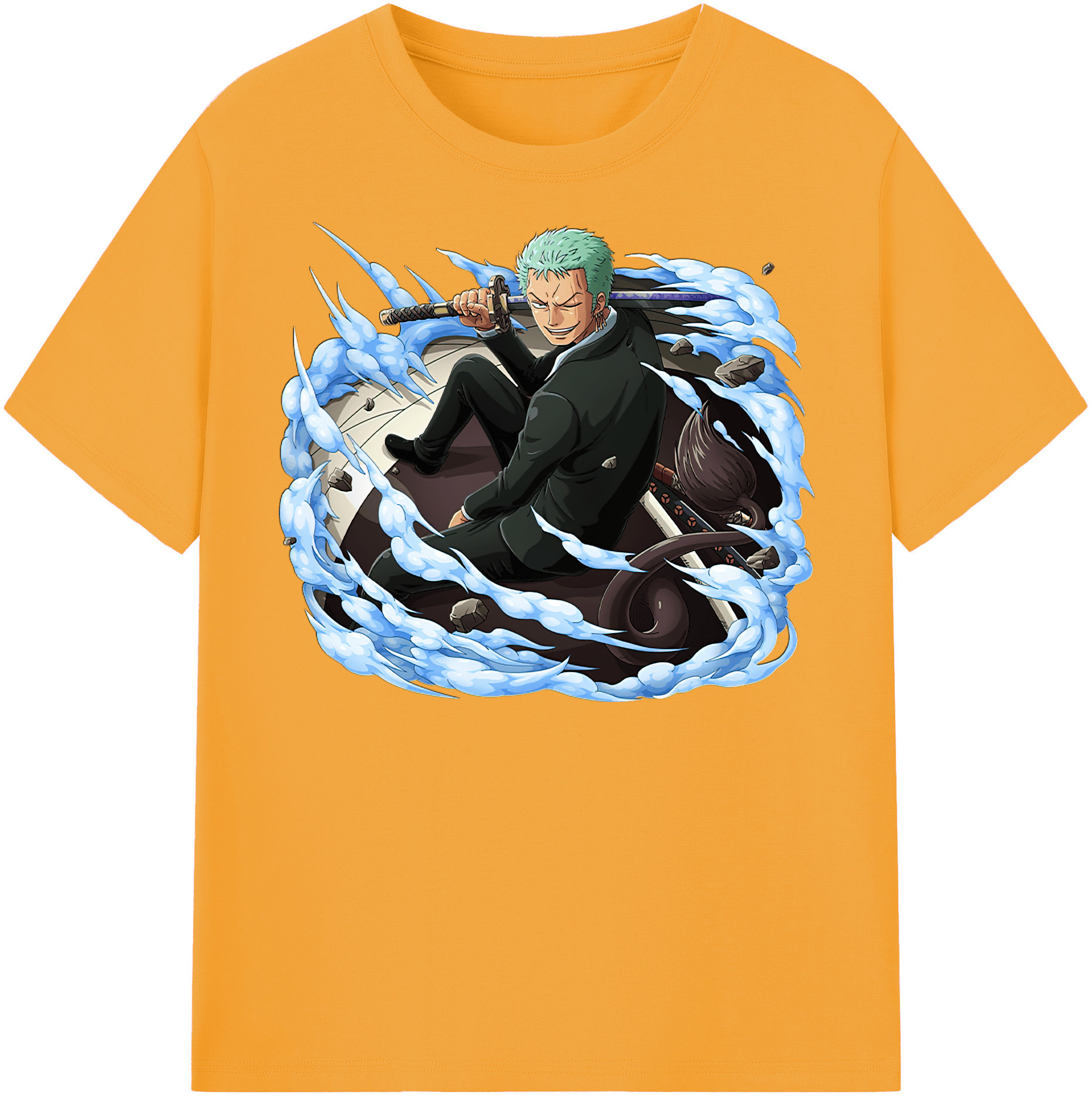ワンピース ロロノア・ゾロ ONE PIECE Roronoa Zoro 綿100％半袖Tシャツ（フロントプリント）