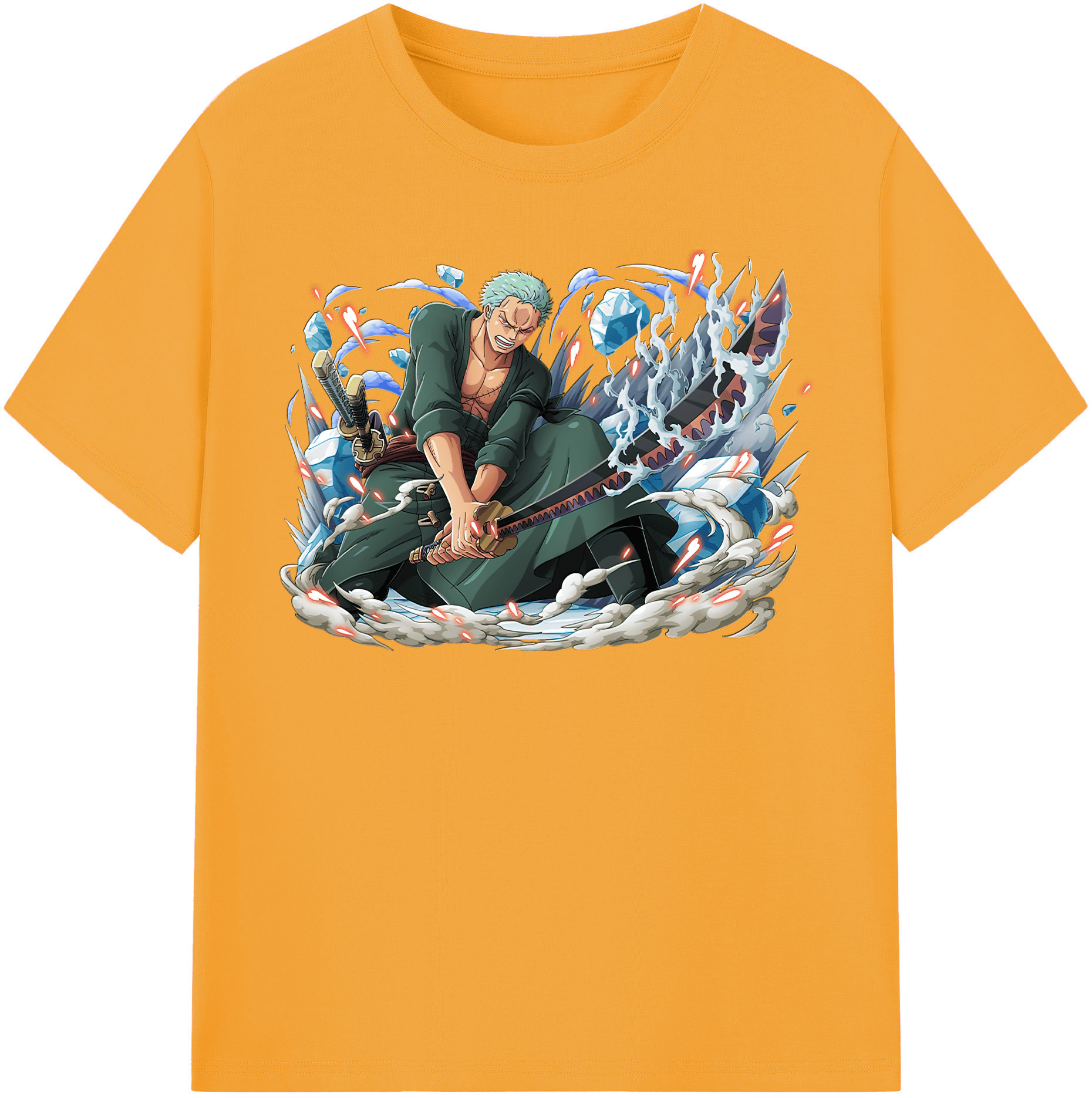 ワンピース ロロノア・ゾロ ONE PIECE Roronoa Zoro 綿100％半袖Tシャツ（フロントプリント）