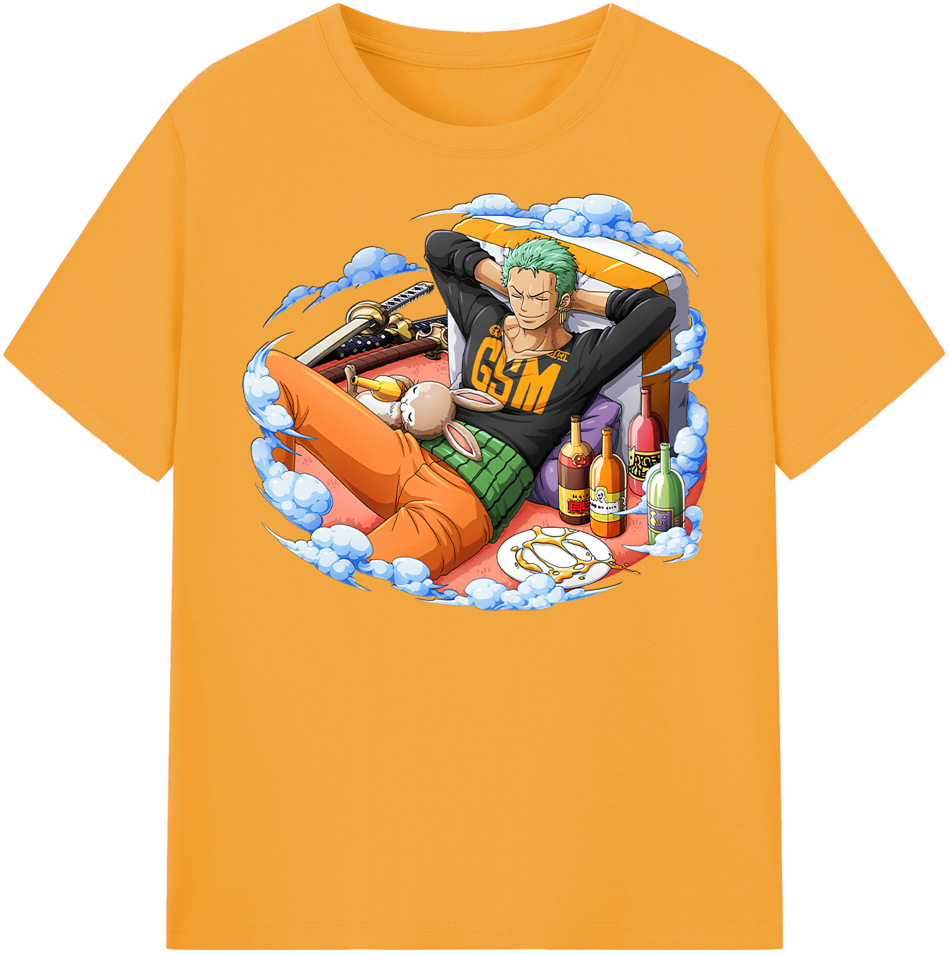 ワンピース ロロノア・ゾロ ONE PIECE Roronoa Zoro 綿100％半袖Tシャツ（フロントプリント）