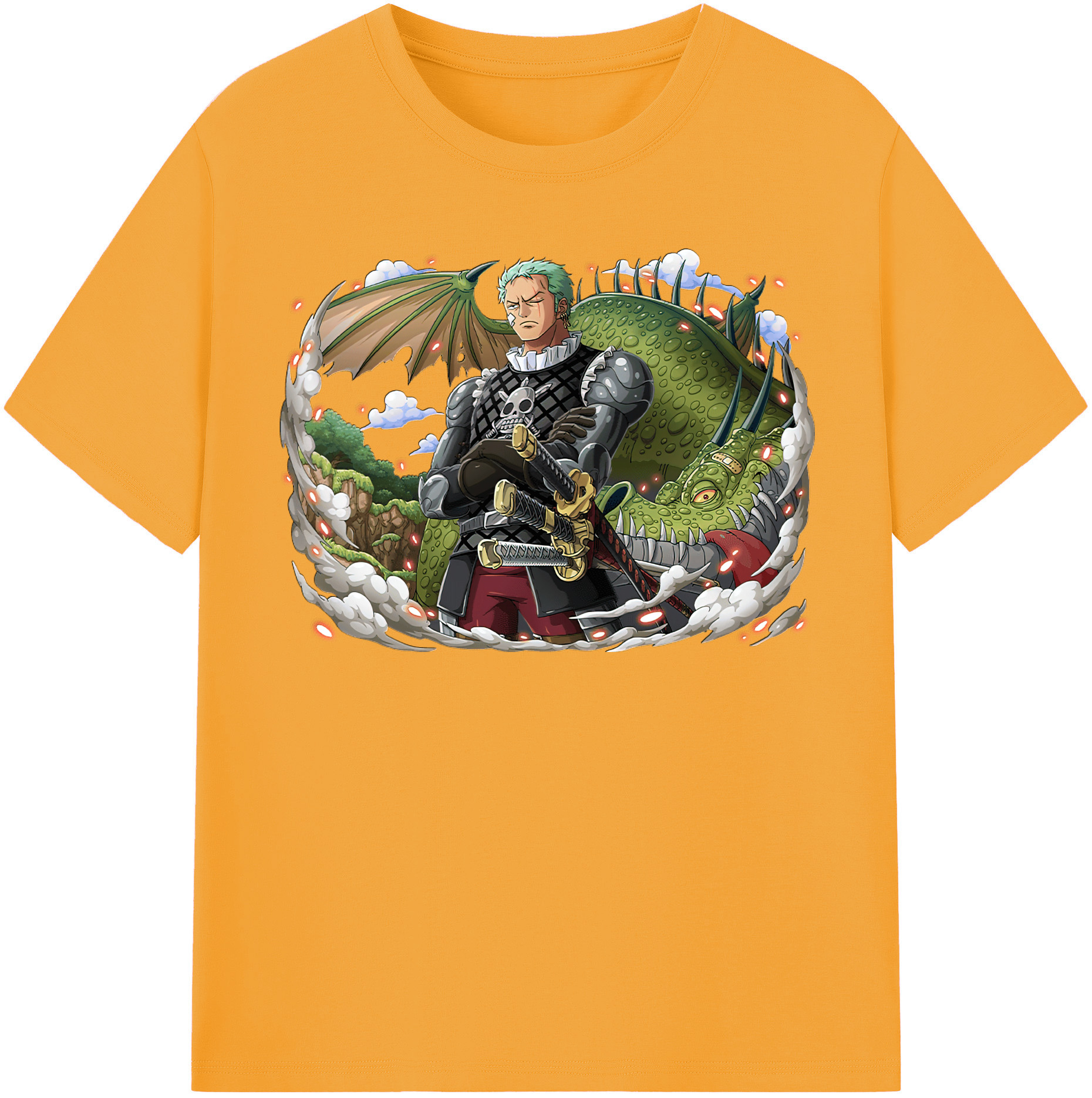 ワンピース ロロノア・ゾロ ONE PIECE Roronoa Zoro 綿100％半袖Tシャツ（フロントプリント）