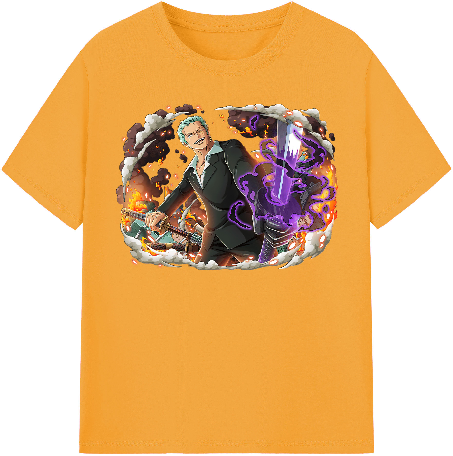 ワンピース ロロノア・ゾロ ONE PIECE Roronoa Zoro 綿100％半袖Tシャツ（フロントプリント）