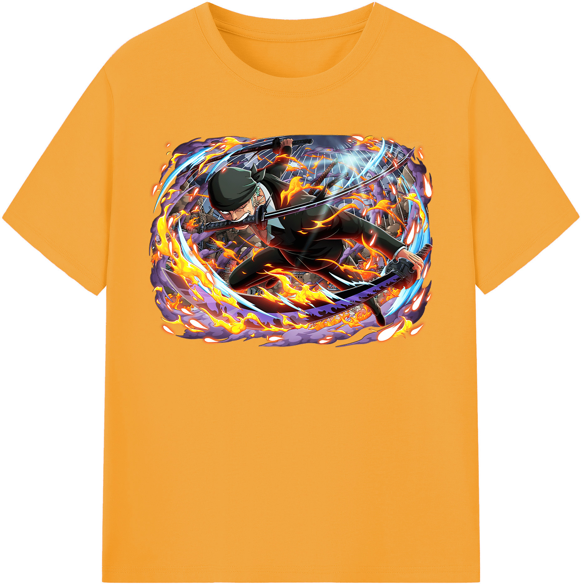 ワンピース ロロノア・ゾロ ONE PIECE Roronoa Zoro 綿100％半袖Tシャツ（フロントプリント）