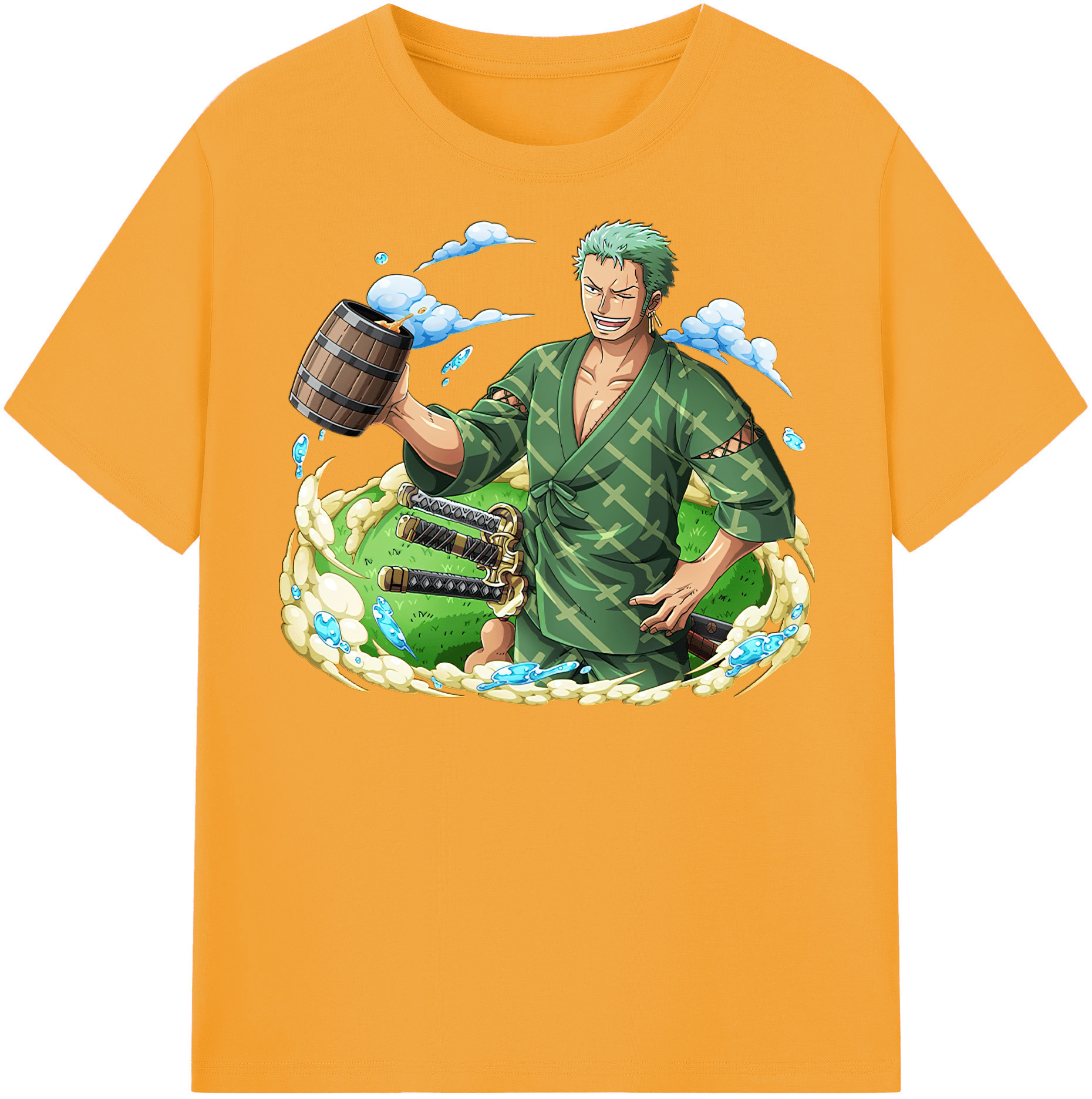 ワンピース ロロノア・ゾロ ONE PIECE Roronoa Zoro 綿100％半袖Tシャツ（フロントプリント）