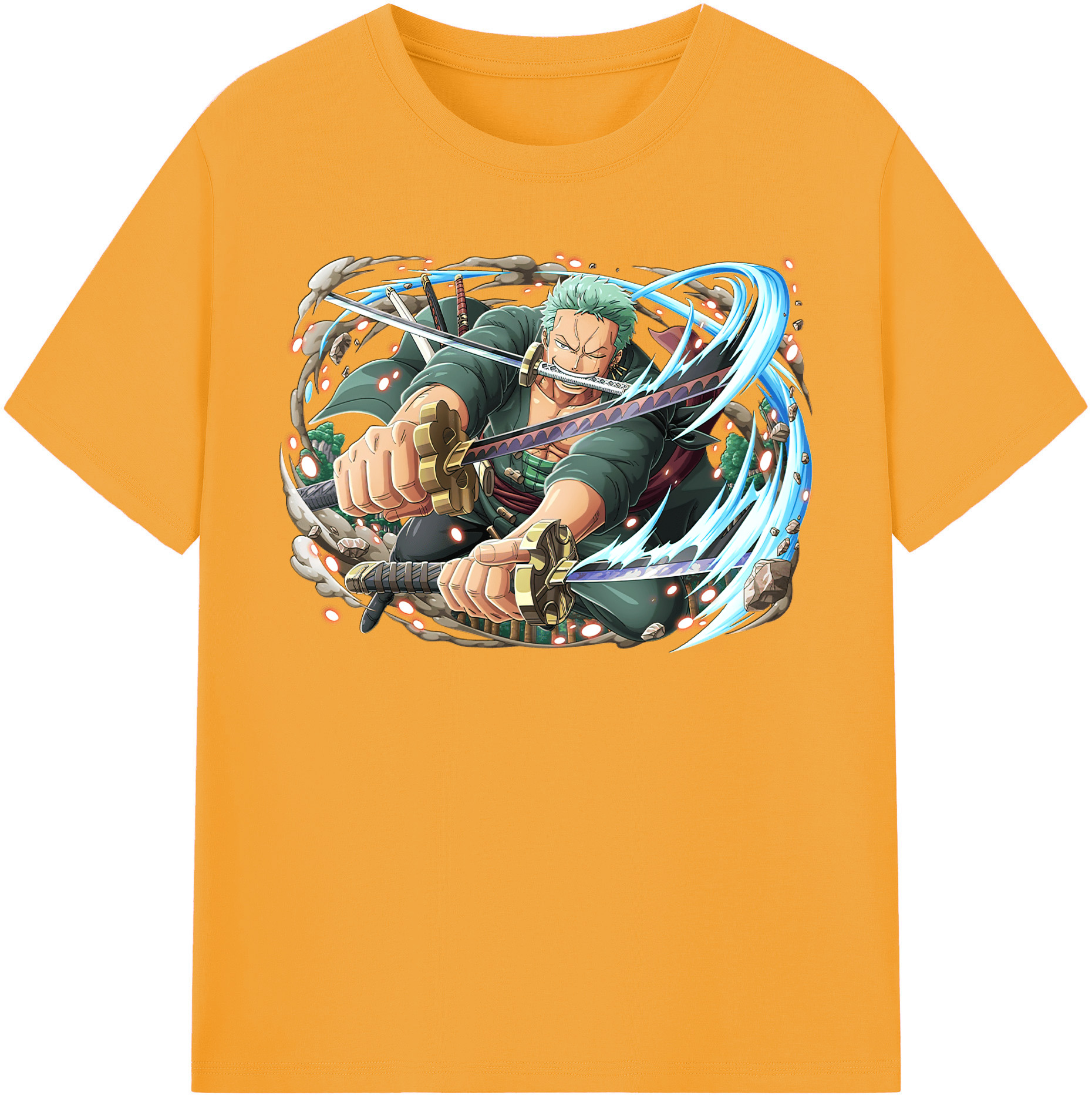 ワンピース ロロノア・ゾロ ONE PIECE Roronoa Zoro 綿100％半袖Tシャツ（フロントプリント）