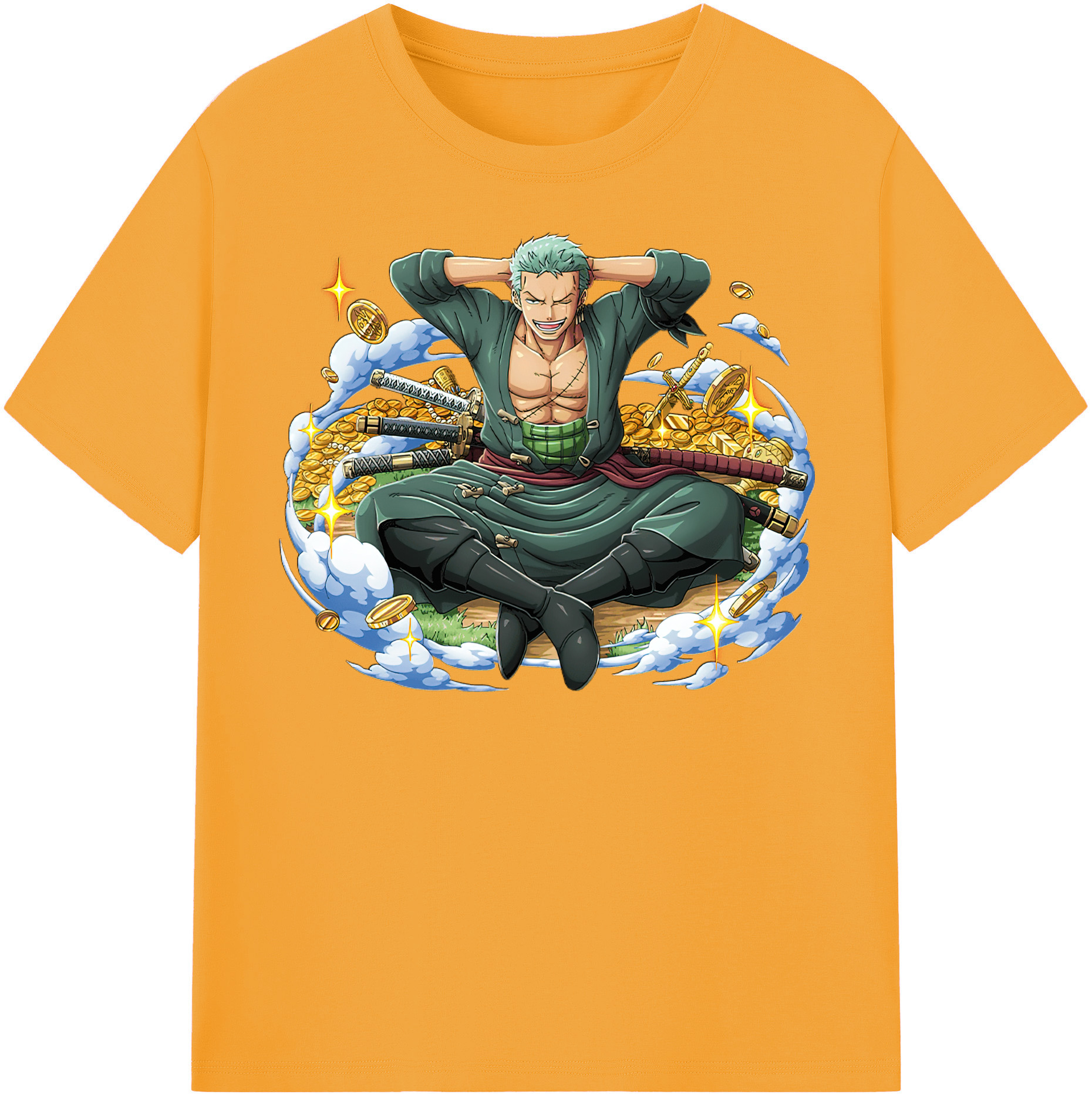ワンピース ロロノア・ゾロ ONE PIECE Roronoa Zoro 綿100％半袖Tシャツ（フロントプリント）