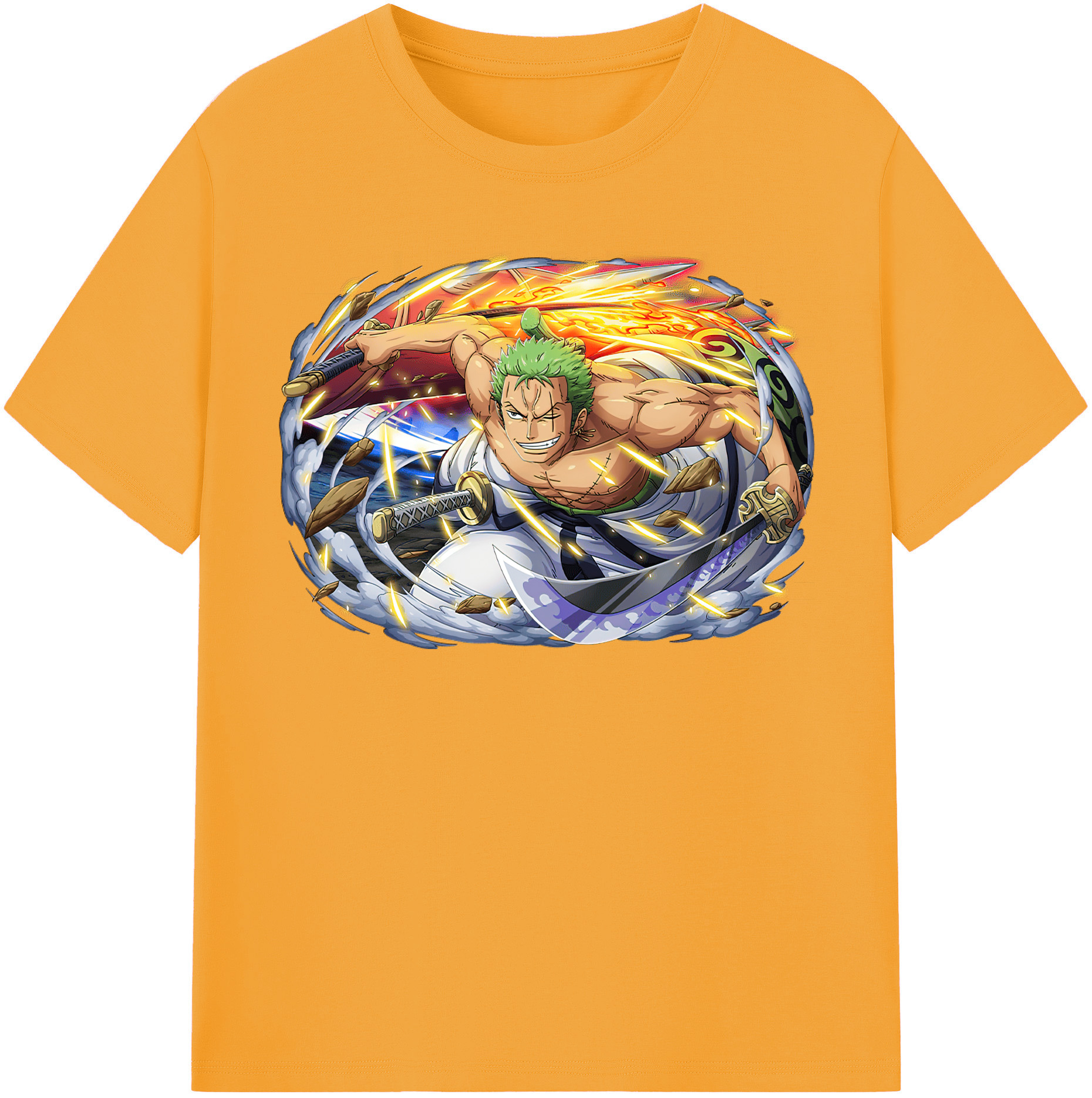 ワンピース ロロノア・ゾロ ONE PIECE Roronoa Zoro 綿100％半袖Tシャツ（フロントプリント）