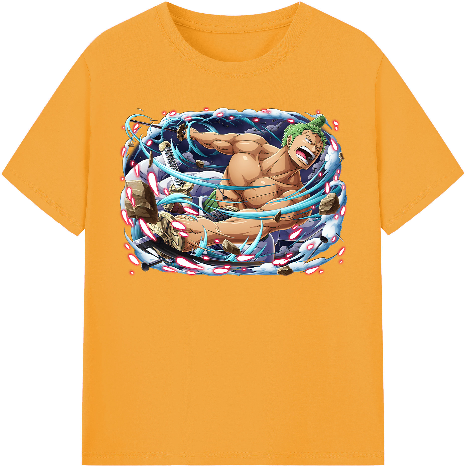 ワンピース ロロノア・ゾロ ONE PIECE Roronoa Zoro 綿100％半袖Tシャツ（フロントプリント）