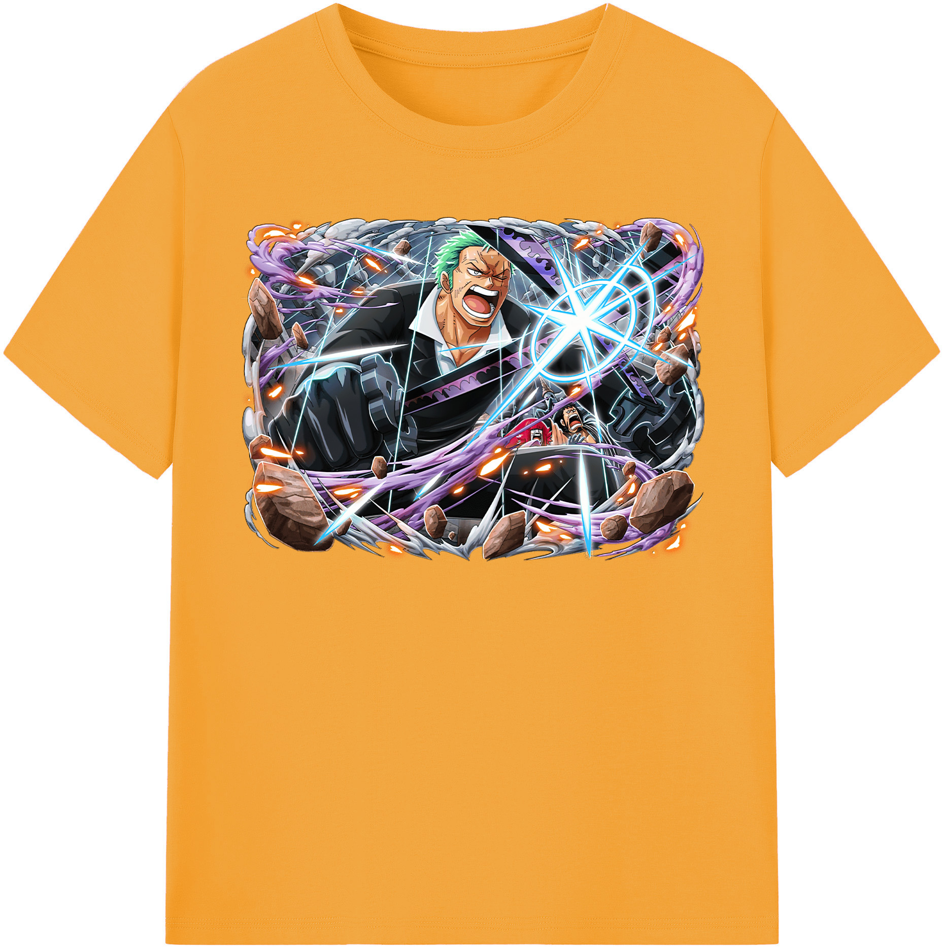 ワンピース ロロノア・ゾロ ONE PIECE Roronoa Zoro 綿100％半袖Tシャツ（フロントプリント）