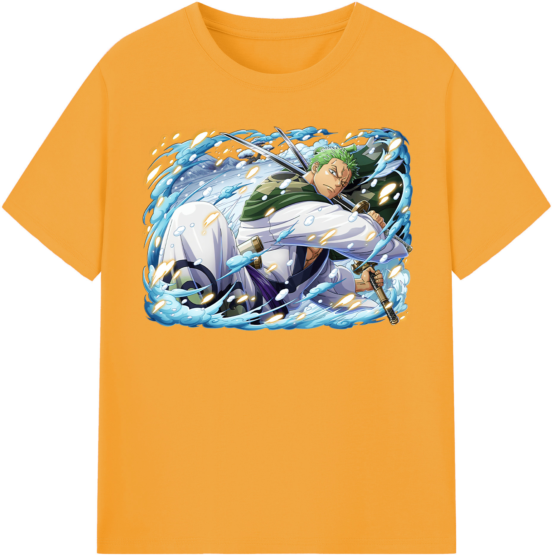 ワンピース ロロノア・ゾロ ONE PIECE Roronoa Zoro 綿100％半袖Tシャツ（フロントプリント）