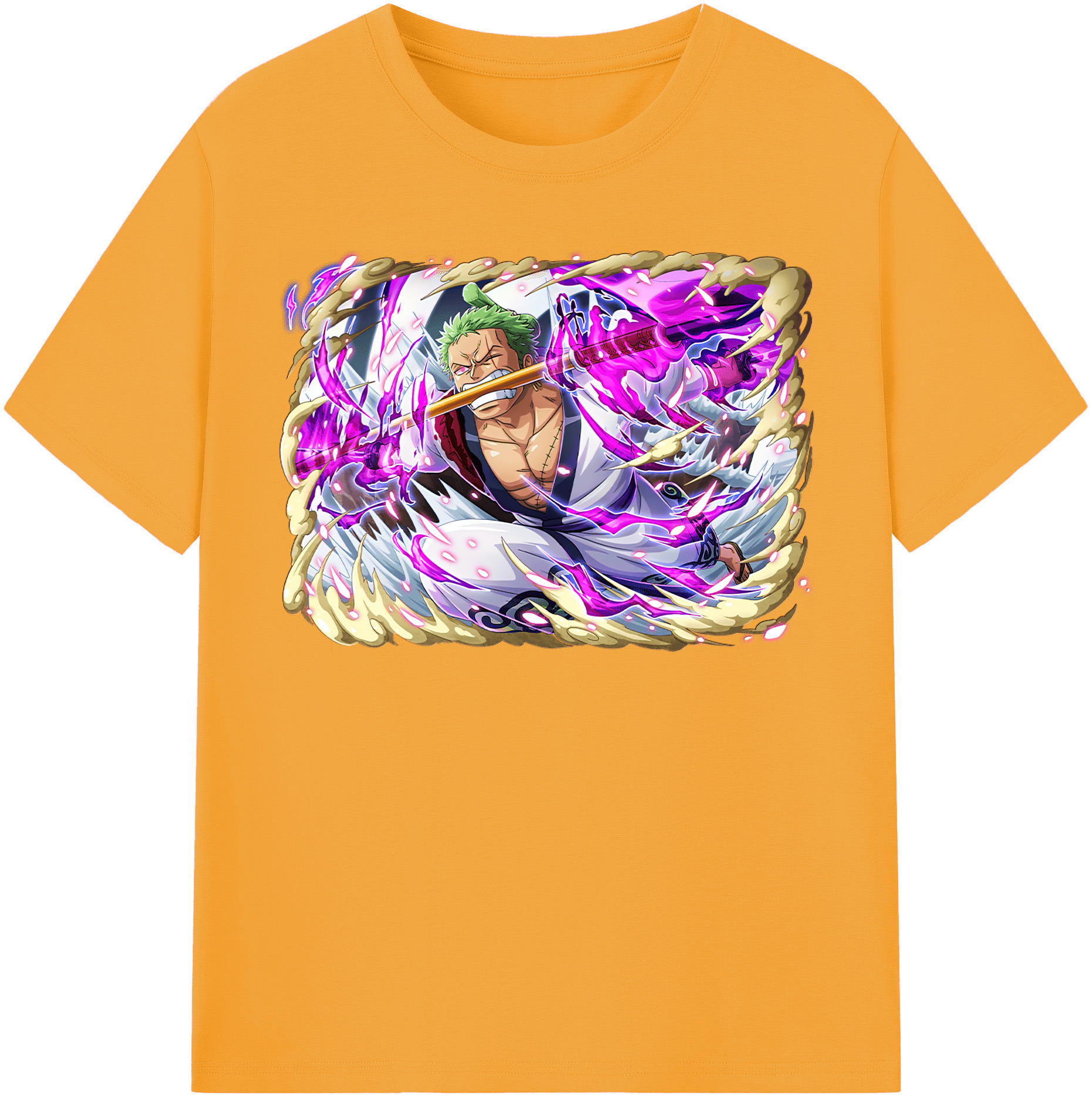 ワンピース ロロノア・ゾロ ONE PIECE Roronoa Zoro 綿100％半袖Tシャツ（フロントプリント）